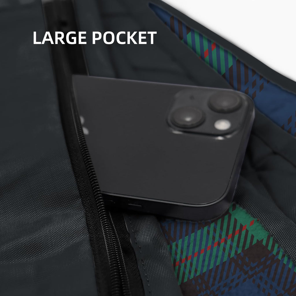 Large Outdoor Waterproof Blanket Extra Thick Fleece Stadium Blanket for Camping, Car, Pet, Picnics - Windproof, Wearable, Machine Washable 80" x 58" (Black Check)
