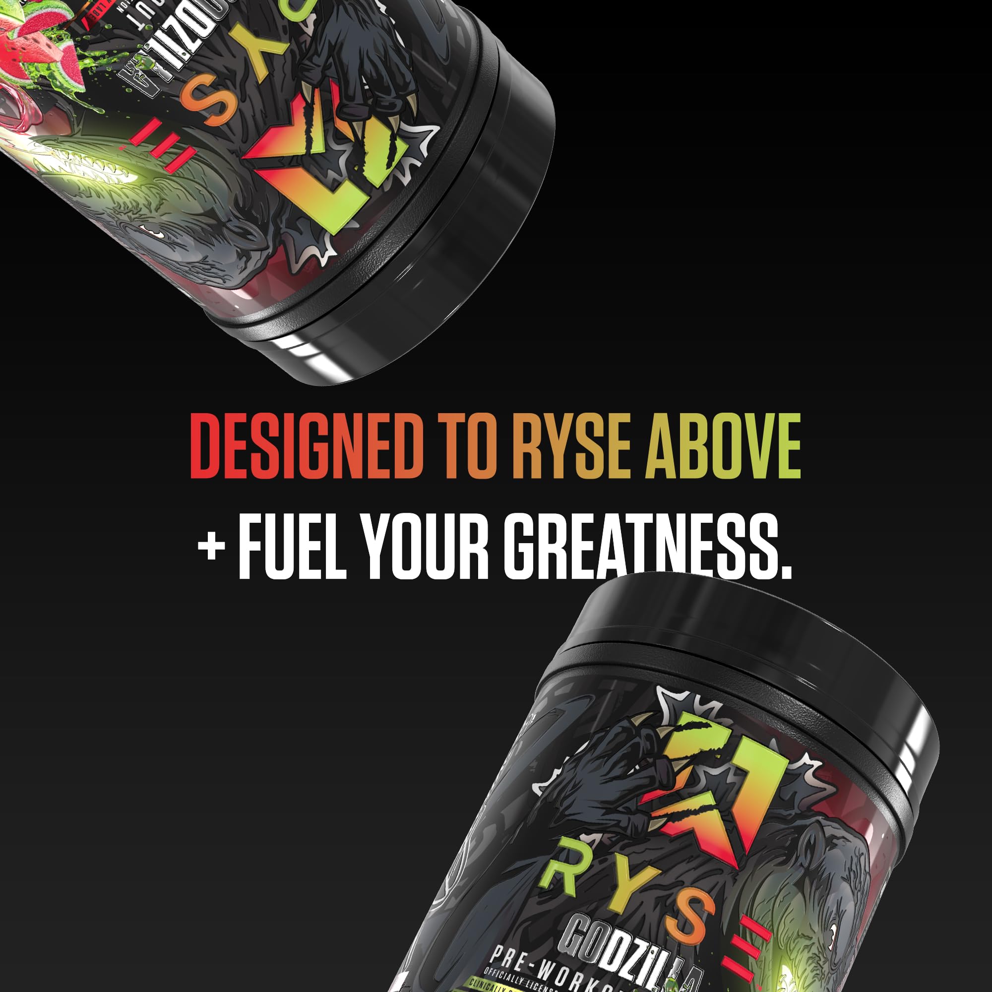 RYSE Godzilla X Noel Deyzel Pre Workout Powder - BlackBerry Lemonade - 400mg Caffeine, High Stim Pre-Workout for Men & Women with Citrulline & Beta Alanine - Energy, Pump & Focus - 20/40 Servings
