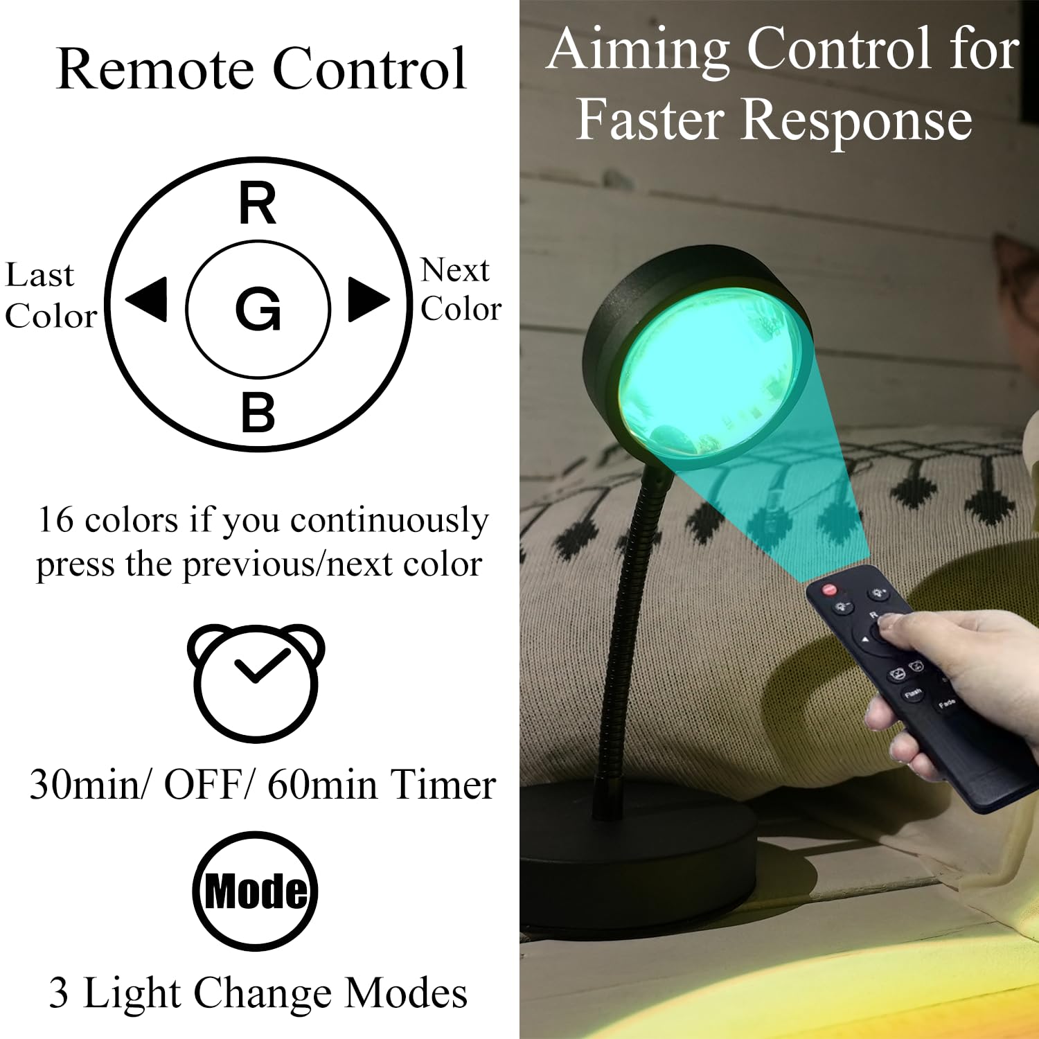 JIMEI Sunset Lamp Led Lights for Bedroom Aesthetic Room Decor Night Light Living Room Sun Sunlight Projector Christmas Decorations Gifts Party Orange