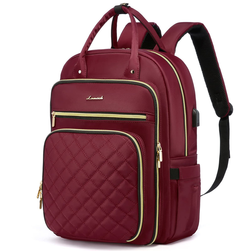 LOVEVOOK Laptop Backpack for Women, Water Resistant Travel Work Backpacks Purse College Business Teacher Nurse Computer bag with USB Charging Port