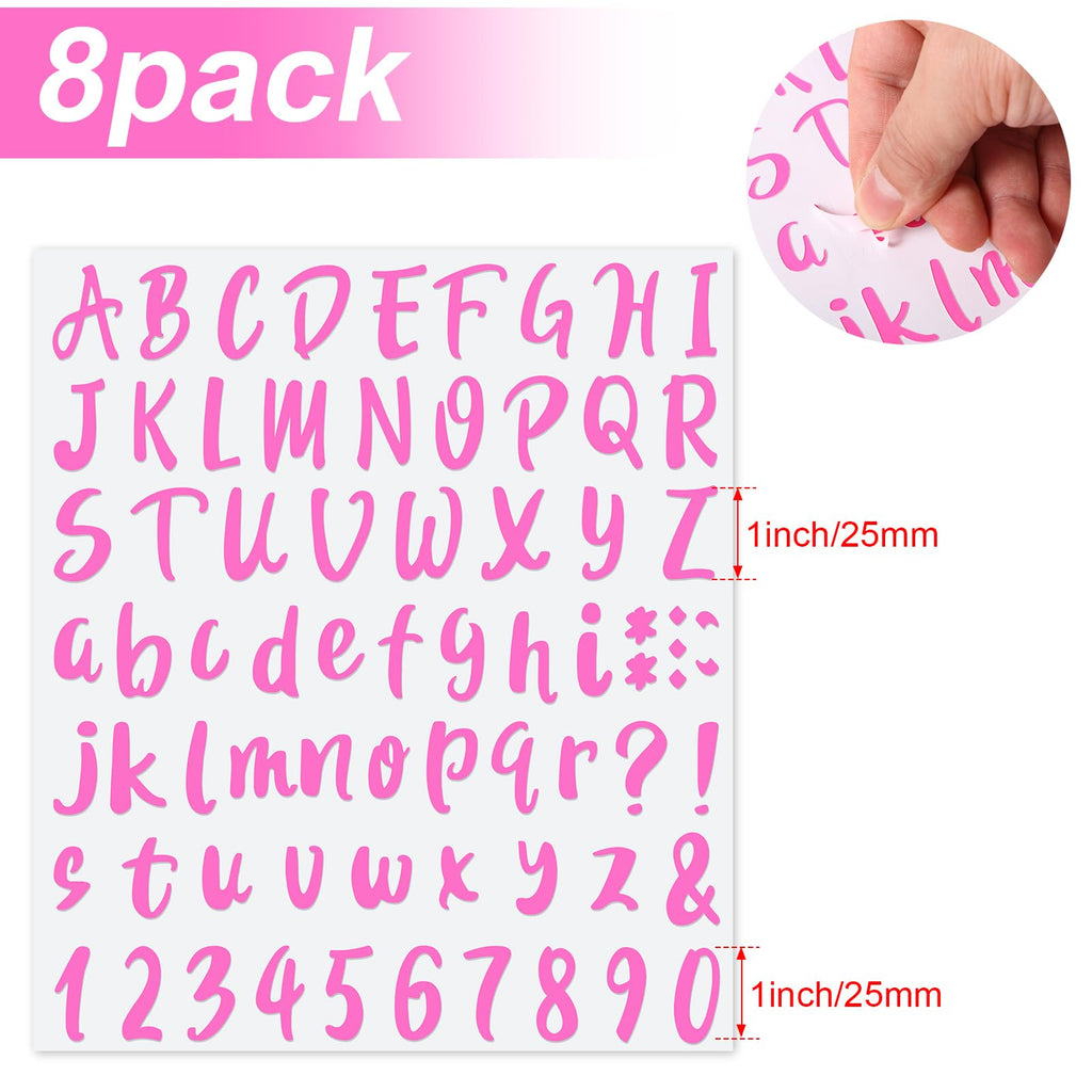 Outus 576 Pieces 8 Sheets Letters Stickers Self Adhesive Vinyl Letter for Graduation Cap Alphabet Number Stickers Mailbox Numbers Sticker, Decals for Classroom Decor Sign Door(Black,1 Inch)