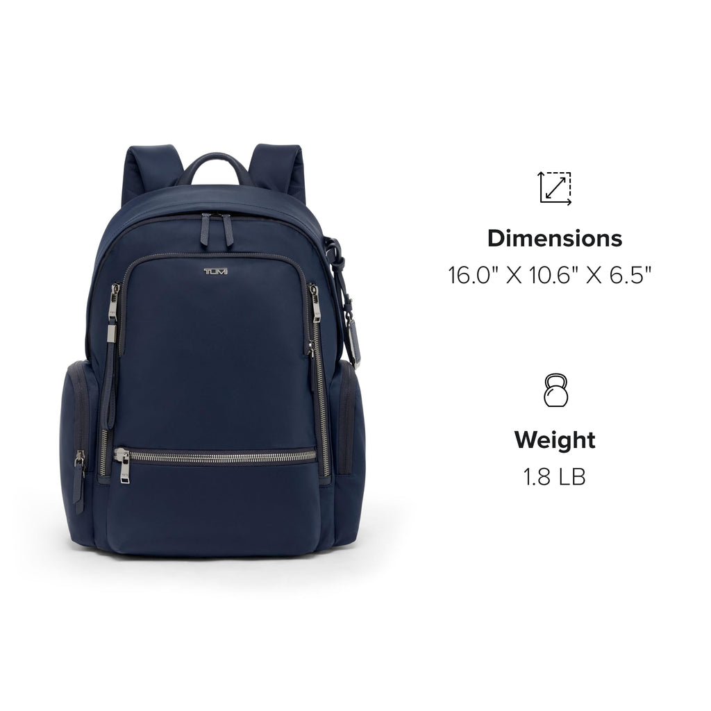 TUMI - Voyageur Celina Backpack - Women's Work and Travel Bag - 16.0" X 10.6" X 6.5" - Holds Up to 16" Laptop - Black & Gold Hardware