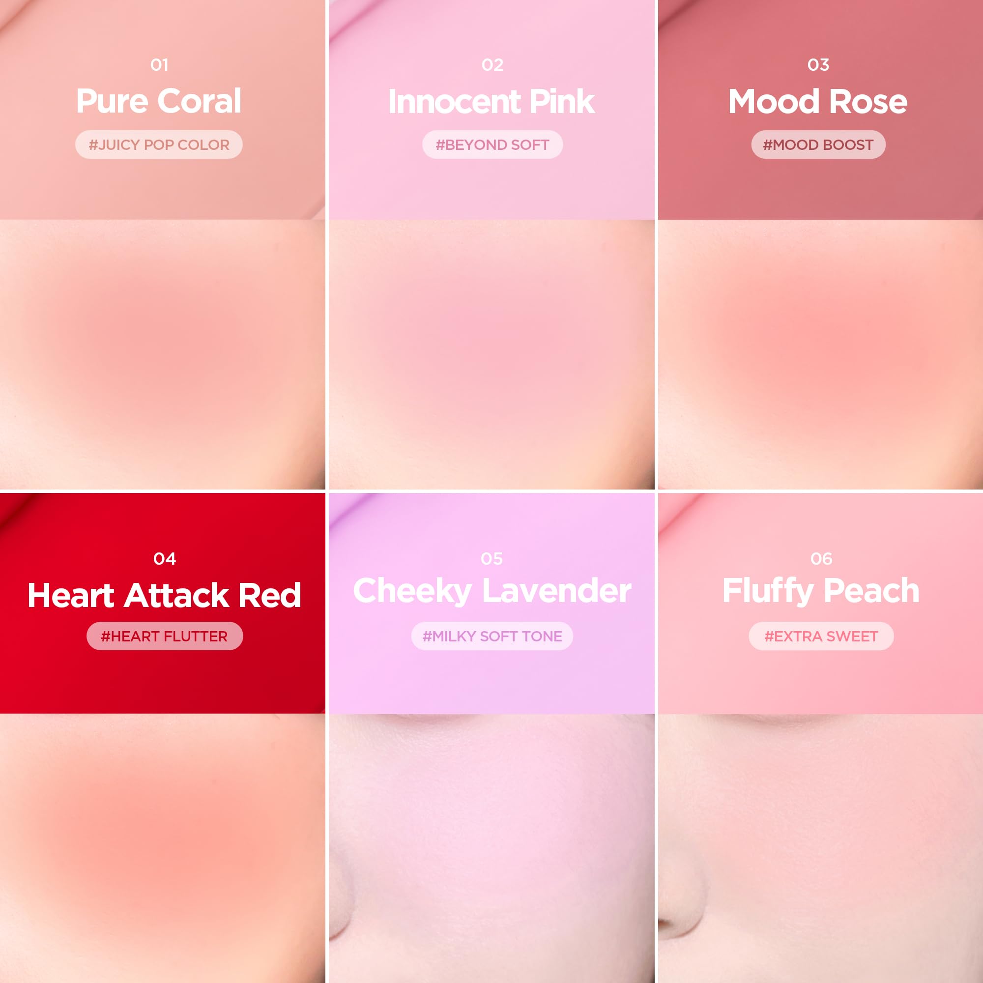 lilybyred Luv Beam Cheek Balm | Heart-Shaped Korean Cream Blush, Semi-Matte Finish, Long-Lasting, Blendable & Buildable, Soft Creamy Texture, Lightweight, Natural Flush, 0.12 oz. (01 Pure Coral)