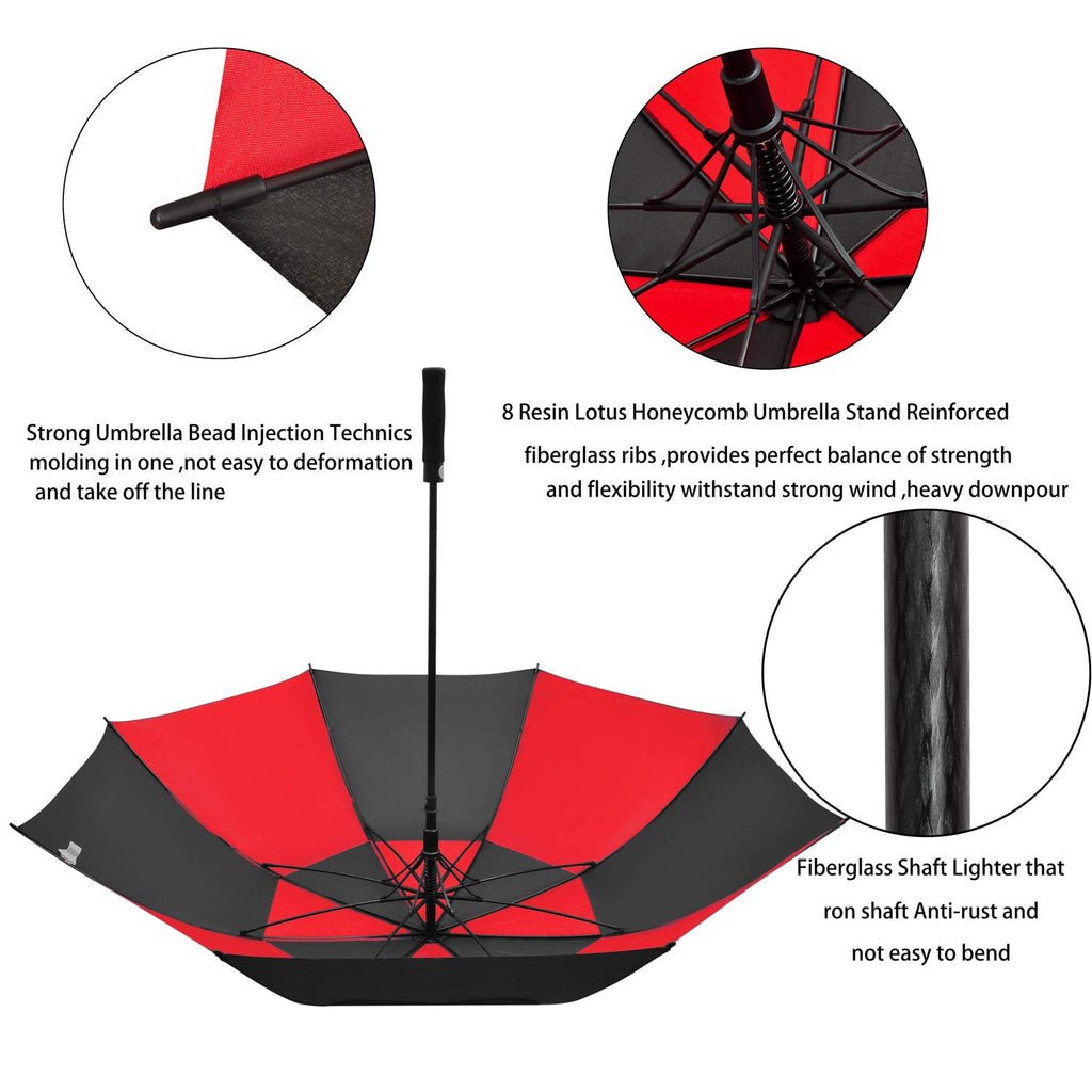 ACEIken Golf Umbrella Large 58/62/68 Inch Automatic Open Golf Umbrella Extra Large Oversize Double Canopy Vented Umbrella Windproof Waterproof for Men and Women