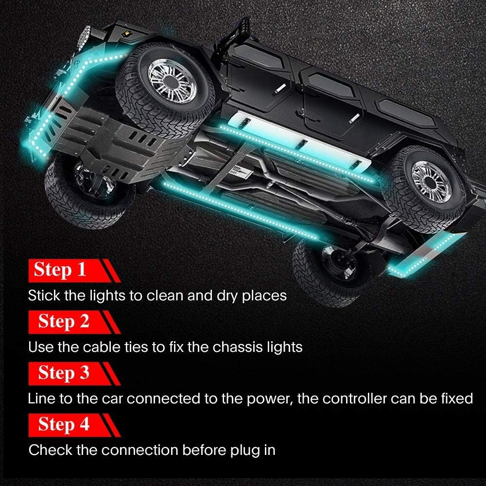 Car Underglow Lights, Bluetooth Dream Color Chasing StripLights Kit, 6 PCS Waterproof Exterior Car Lights with APP Control, 12V 300 LEDs Underbody Lights for All Cars