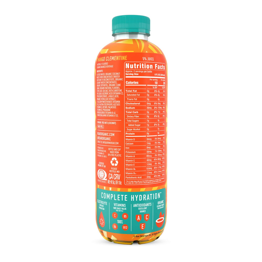 ROAR Complete Hydration Organic - Electrolyte Drinks Loaded with Vitamins C, B5, B12 - Non-GMO, Gluten-Free - Strawberry Lemonade - 12 pc