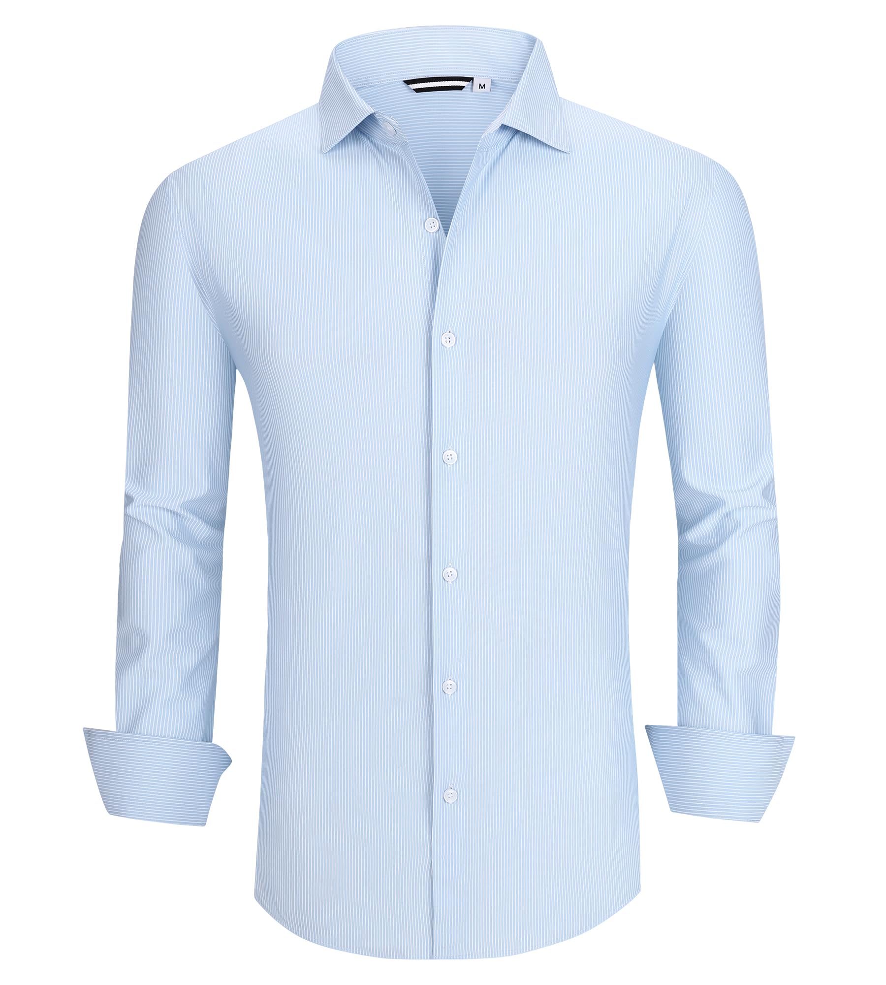 Alex Vando Mens Dress Shirt Wrinkle Free Regular Fit 4-Way Stretch Button Down Shirts