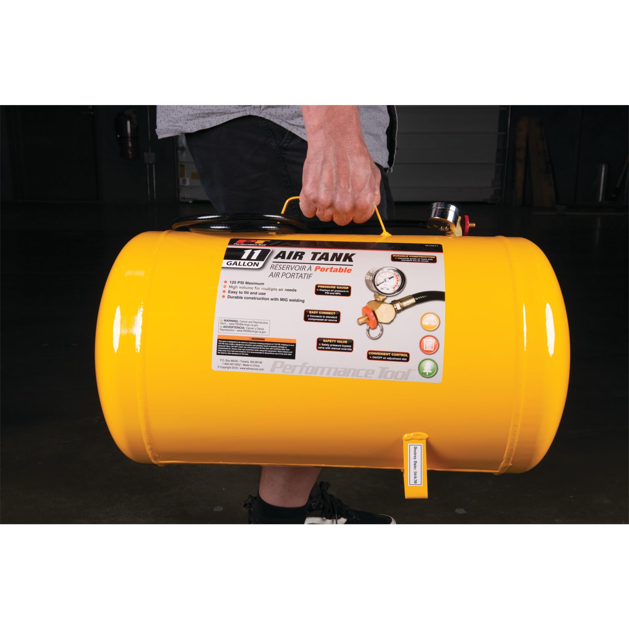 Performance Tool 60505 Air Tank Gauge - Essential for Safe and Accurate Pressure Monitoring, Do Not Exceed Maximum PSI for Optimal Performance