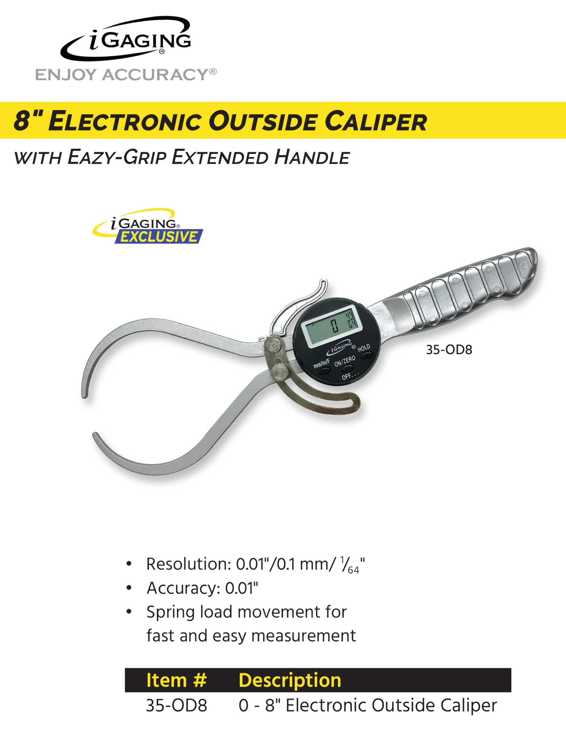 Digital Inside Caliper inch/Metric/Friction 0.5-6", iGAGING