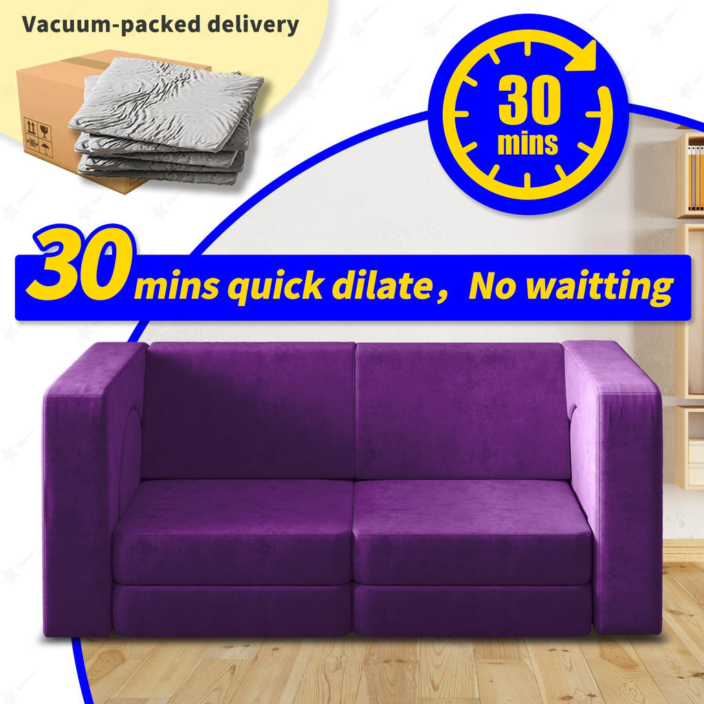 wanan Kids Couch 10PCS, Modular Kids Play Couch for Playroom Bedroom, 10 in 1 Multifunctional Kid Sofa for Playing, Creativing, Sleeping, Indoor Toddler Couches for Boys and Girls(Dark Grey)