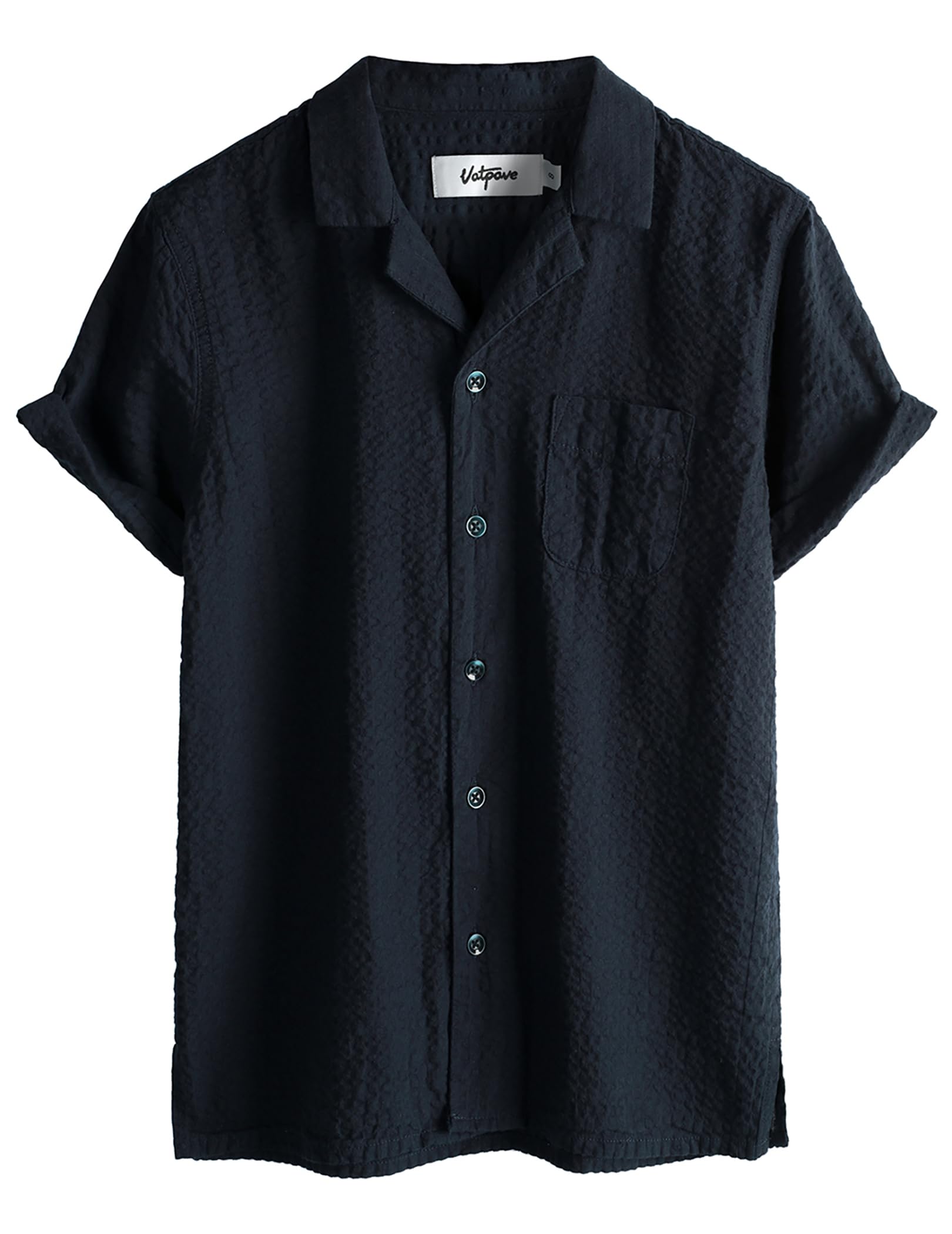 VATPAVE Boys Button Down Shirt Short Sleeve Casual Hawaiian Shirt Cuban Collar Summer Beach Shirts with Pocket