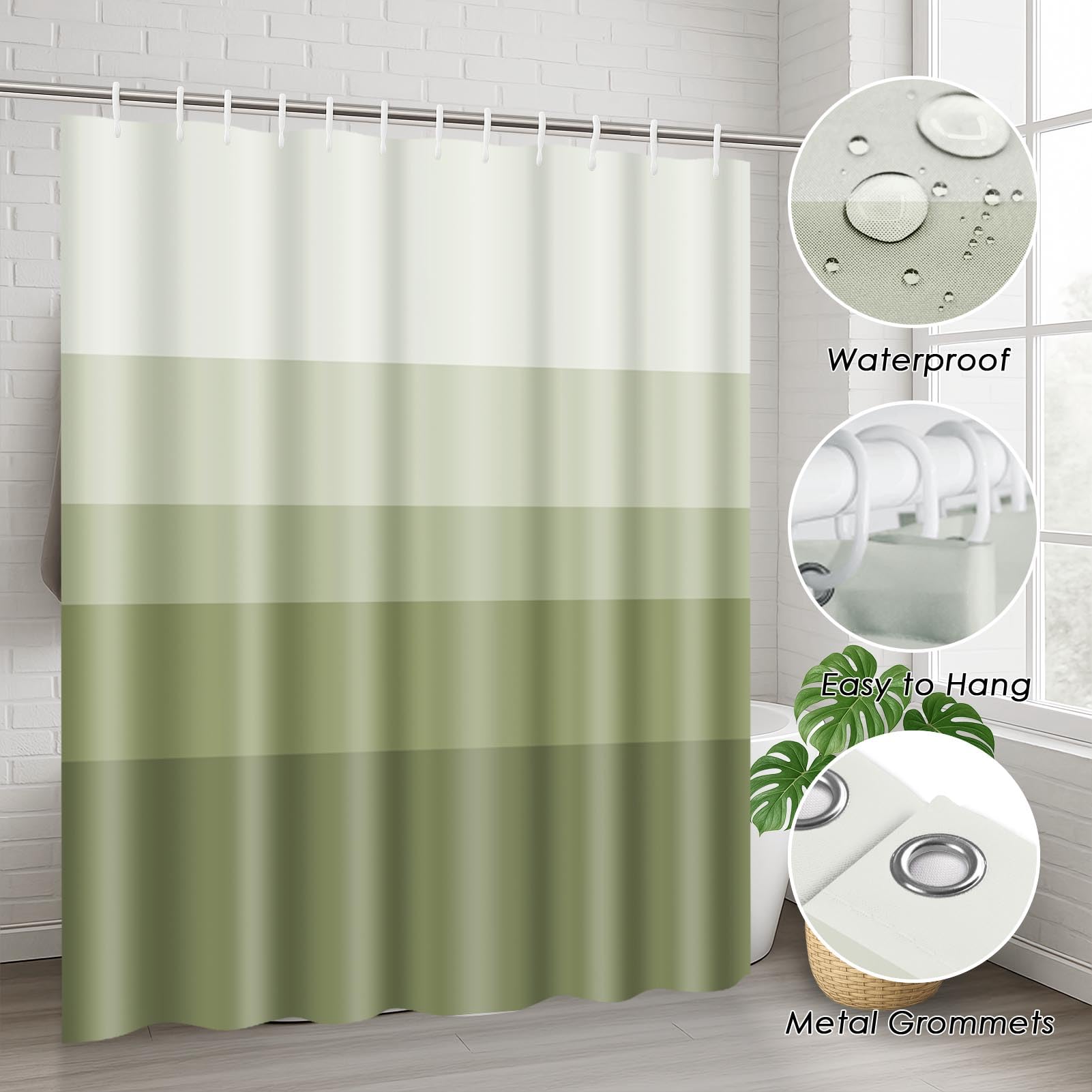 Beige Geometric Shower Curtain Set with Toilet Lid Cover and Non-Slip Rugs for Bathroom, Black Grey White Checkered 4 Pcs Shower Curtain, Modern Abstract Bathroom Set with 12 Hooks