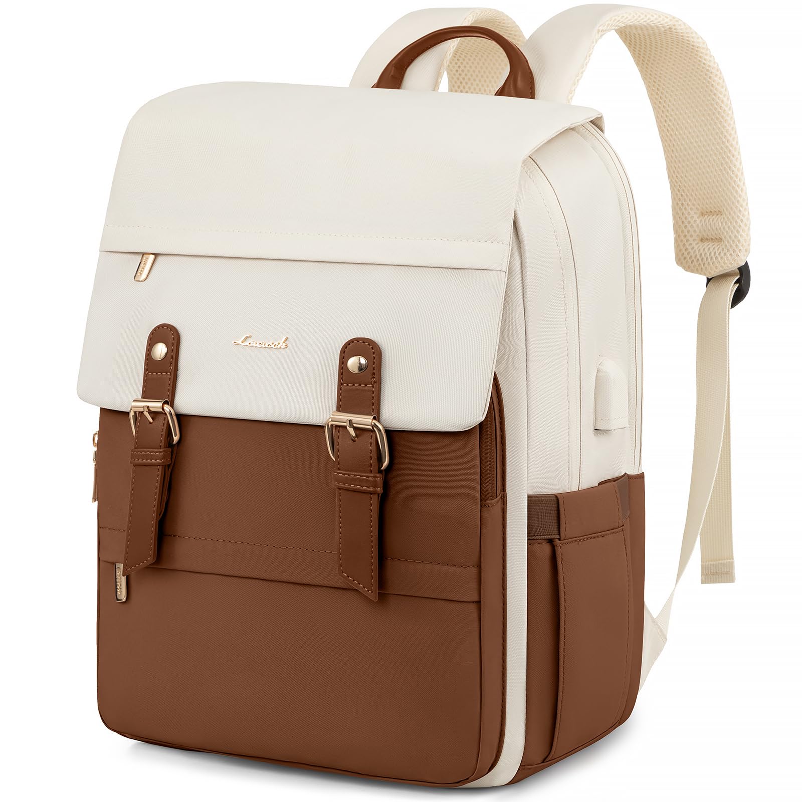 LOVEVOOK Laptop Backpack for Women, 15.6 Inch Vintage Travel Backpack Purse – Airline Approved Large Computer Bag, Lightweight for Nurse Teacher