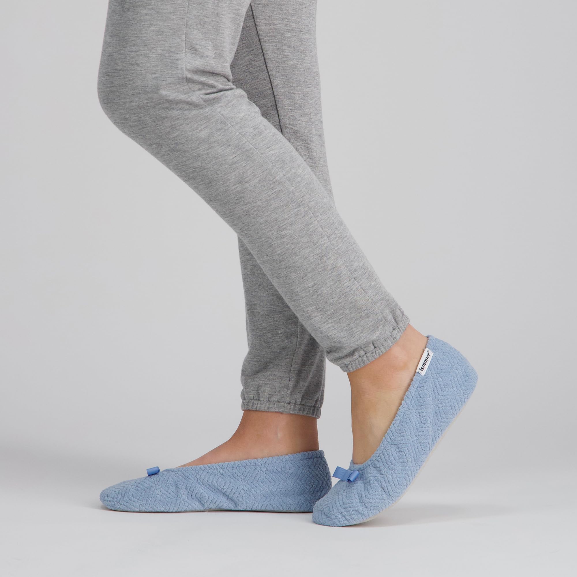 isotoner Women's Diamond Microterry Ballerina Slippers