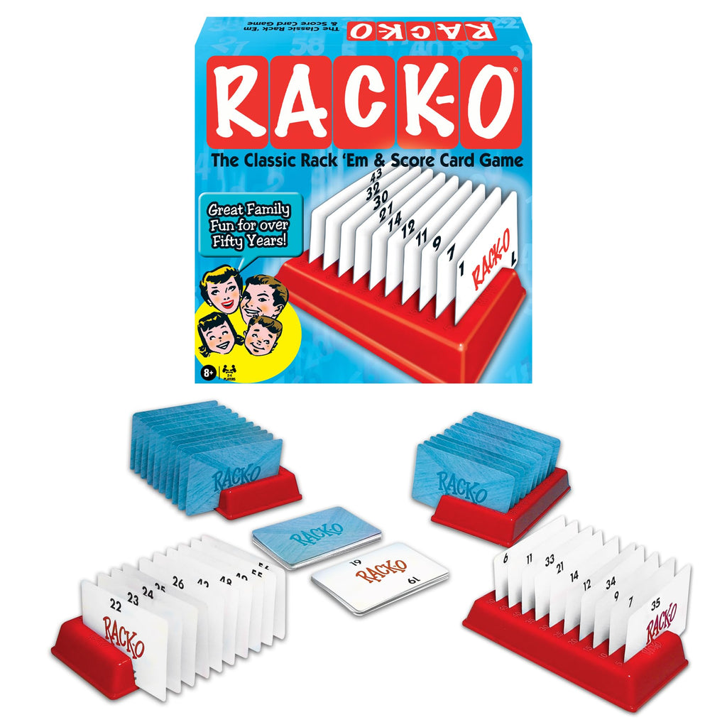 Winning Moves Rack-O Retro Edition, Enjoyed Since the 50's | Classic Tabletop Number Sorting Game, 2-4 Players, Ages 8+