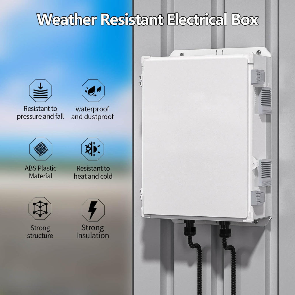 Namunanee Outdoor Electrical Junction Box, ABS Water Resistant Enclosure with Internal Mounting Panel & Hinged Cover, 9.2" H* 7" L* 4.6" W