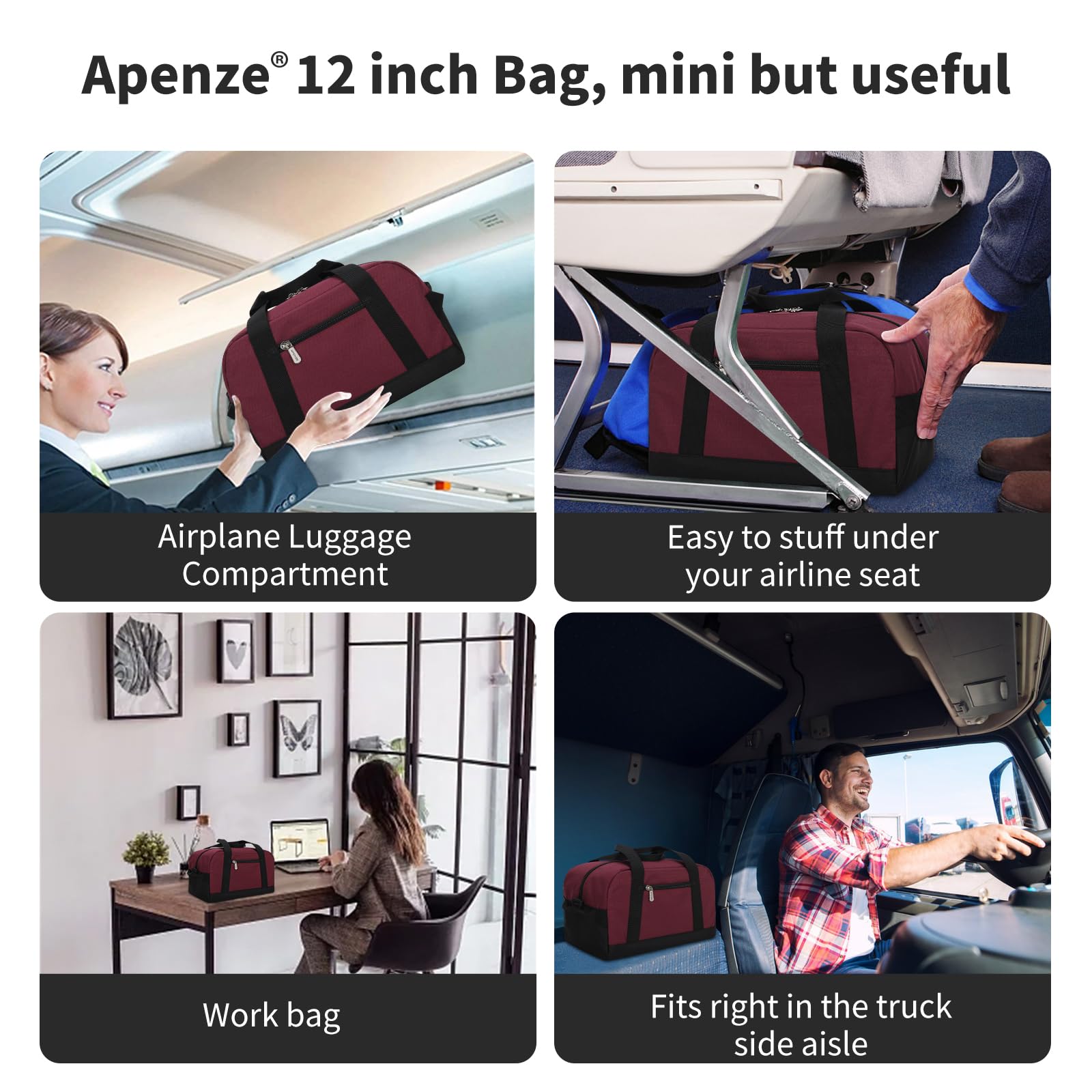 Apenze Small Gym Bag Carry On Bag - 12 in Mini Duffle Bag Lightweight for Overnight Travel(Camouflage)