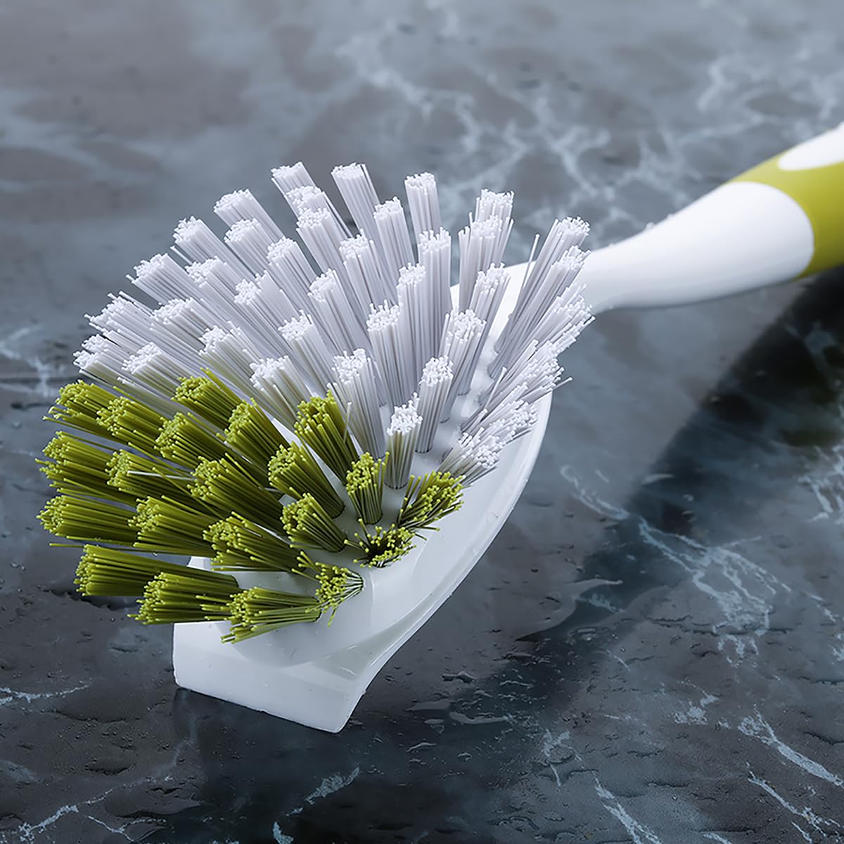 Dish Brush with Handle, Firm & Stiff Bristles Dish Scrubber for Pots, Pans & Sink Cleaning, 2 Pack
