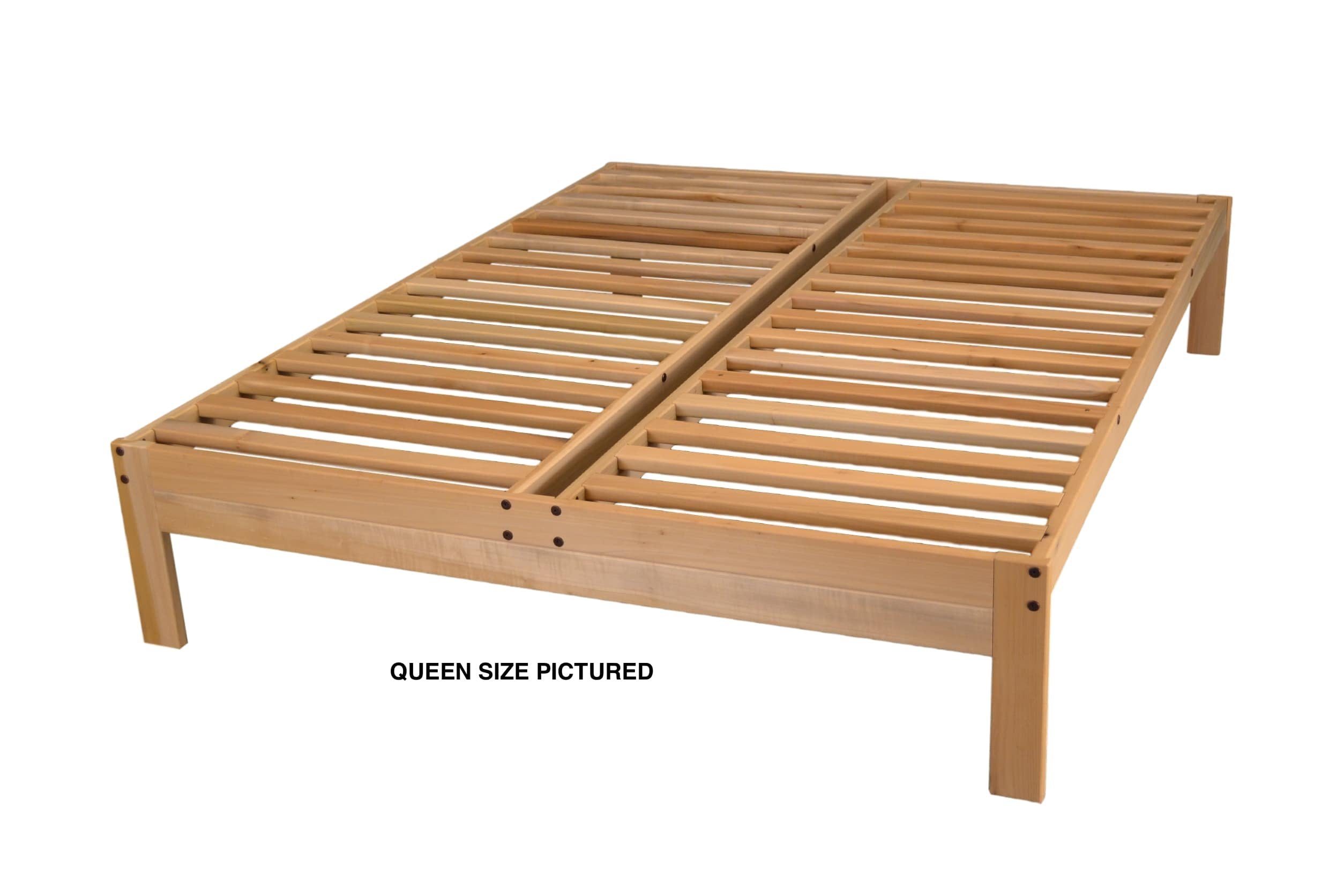 KD Frames Nomad Platform Bed - Twin Bed Frame - Unfinished Wood Bed Frame - Minimalist Swedish Design - Natural Wood Bed - Easy Assembly, No Box Spring Needed - Solid Wood Twin Platform Bed