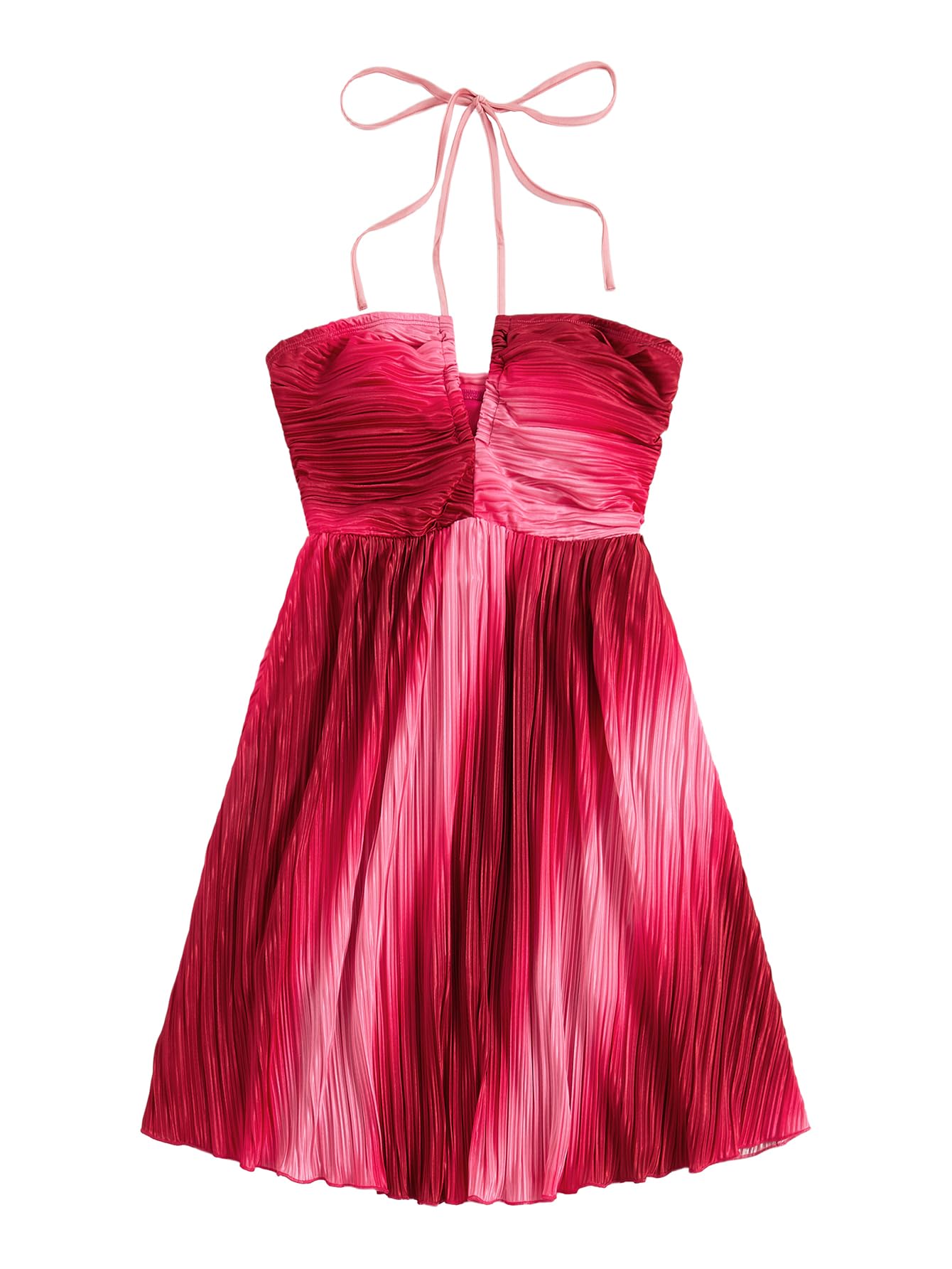 SOLY HUX Women's Tie Dye Cami Dress Halter Backless Sleeveless A Line Short Summer Dresses Sundress