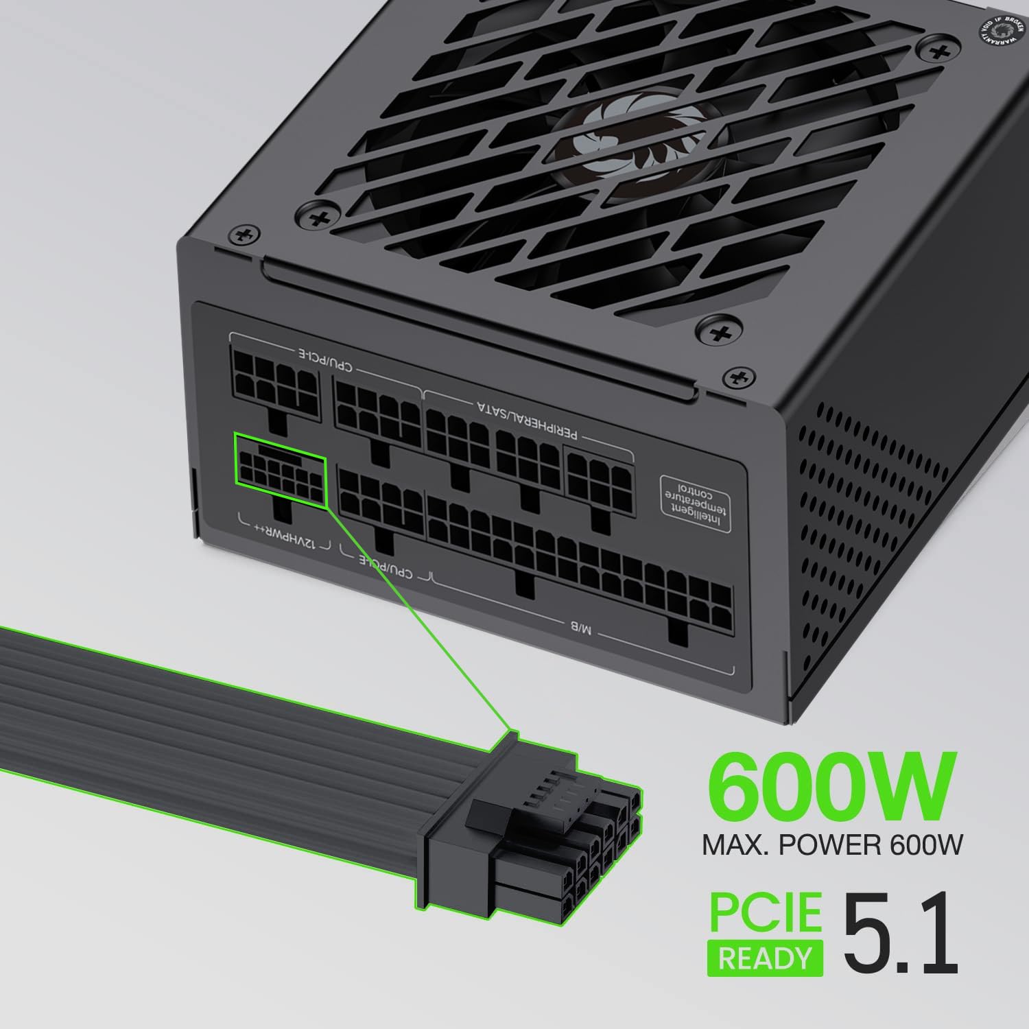 GAMEMAX SFX Power Supply 650W, Full Modular, 80 Plus Gold PSU (GS-650G BK)