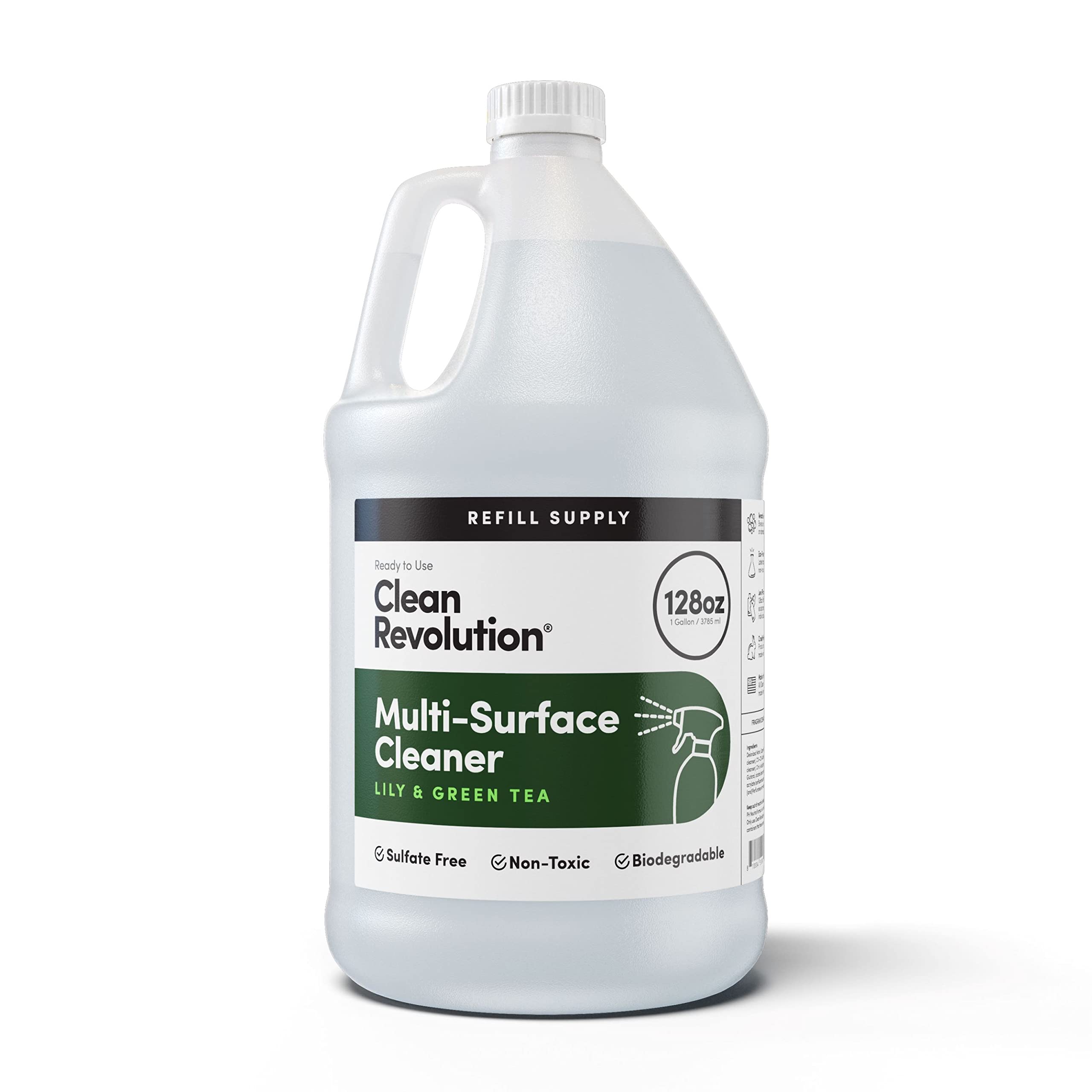 Clean Revolution Multi Surface Cleaner Refill Supply, Non-Toxic, Eco-Friendly & Plant-Based, Ready to Use, Dreamy Citrus, 128 Fl Oz (1 Gallon)