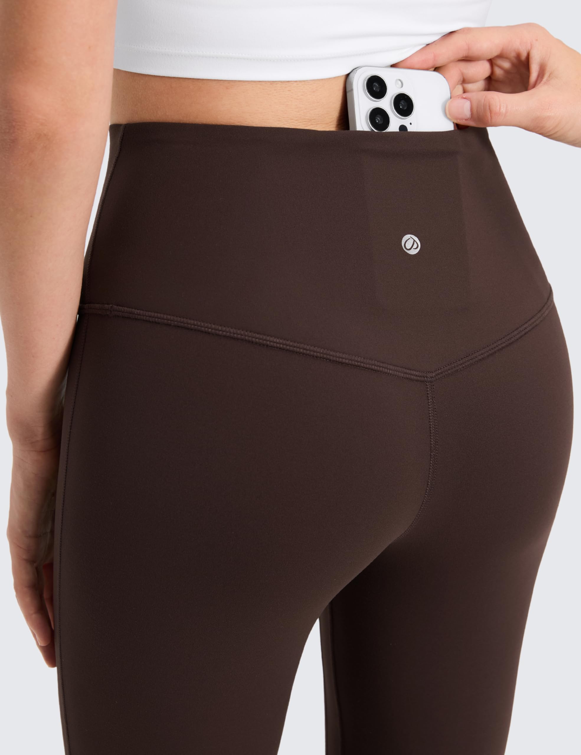 CRZ YOGA Butterluxe Mini Flared Leggings 30"/31.5"/33'' - High Waist Bootcut Casual Lounge Women Yoga Pants with Pocket