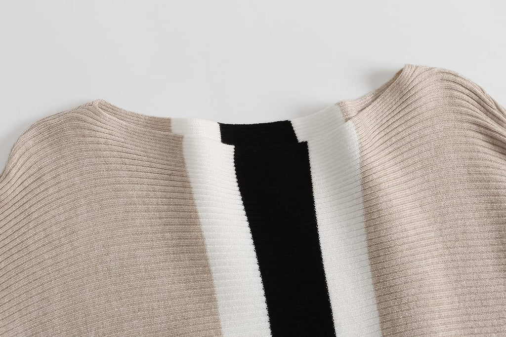 GABERLY Boat Neck Batwing Sleeves Dolman Knitted Sweaters and Pullovers Tops for Women