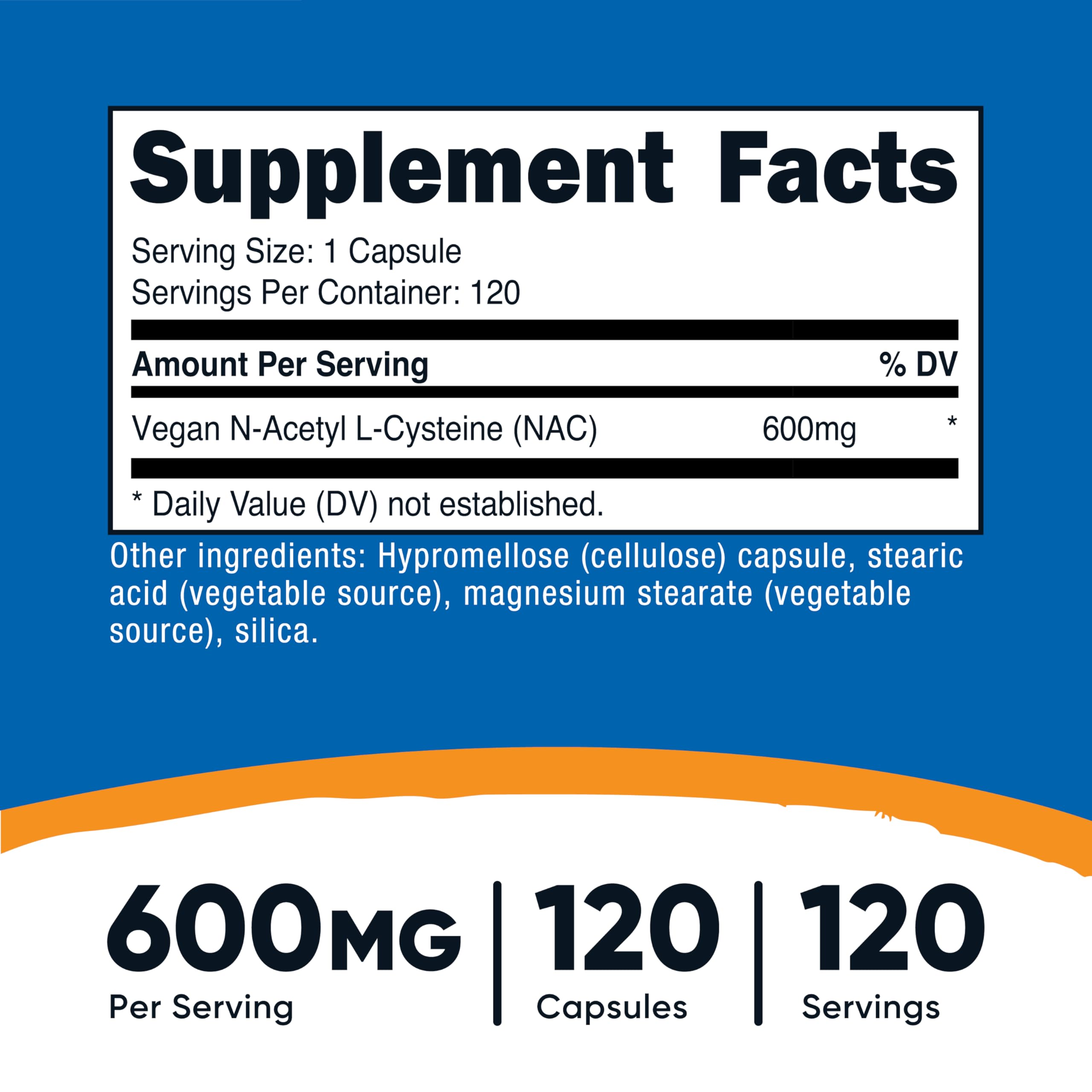 Nutricost N-Acetyl L-Cysteine (NAC) 600mg, 30 Vegan Capsules - GMO Free, Gluten Free, Vegetarian Caps