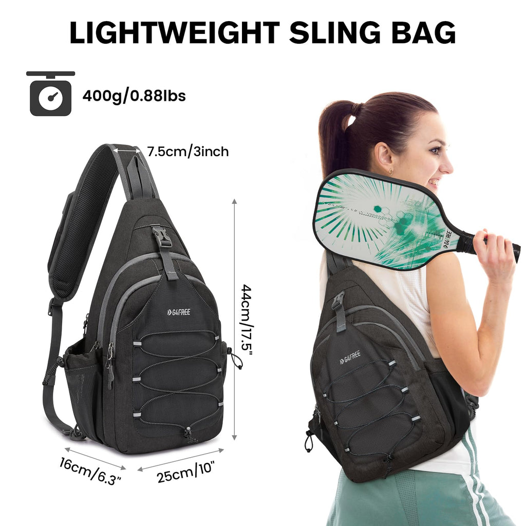 G4Free Pickleball Bag, Crossbody Sling Bag for Men Women, Pickleball Backpack, Pickle Ball Paddle Bag Gifts for Sports