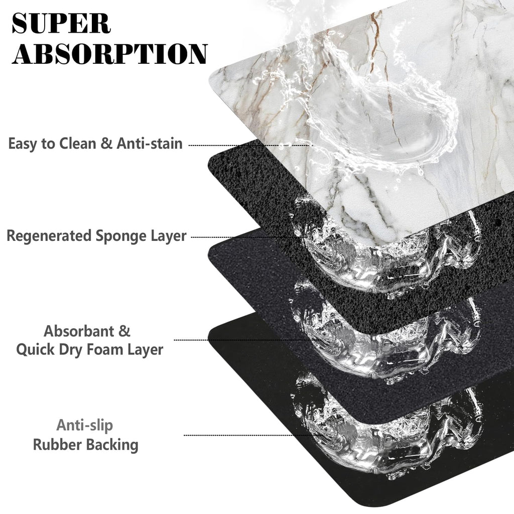 Dog Food Mats for Floors Absorbent, Pet Cat Food Mat - Quick Dry Dog Bowl Mats for Food and Water, Eco-Friendly Boho Pet Supplies