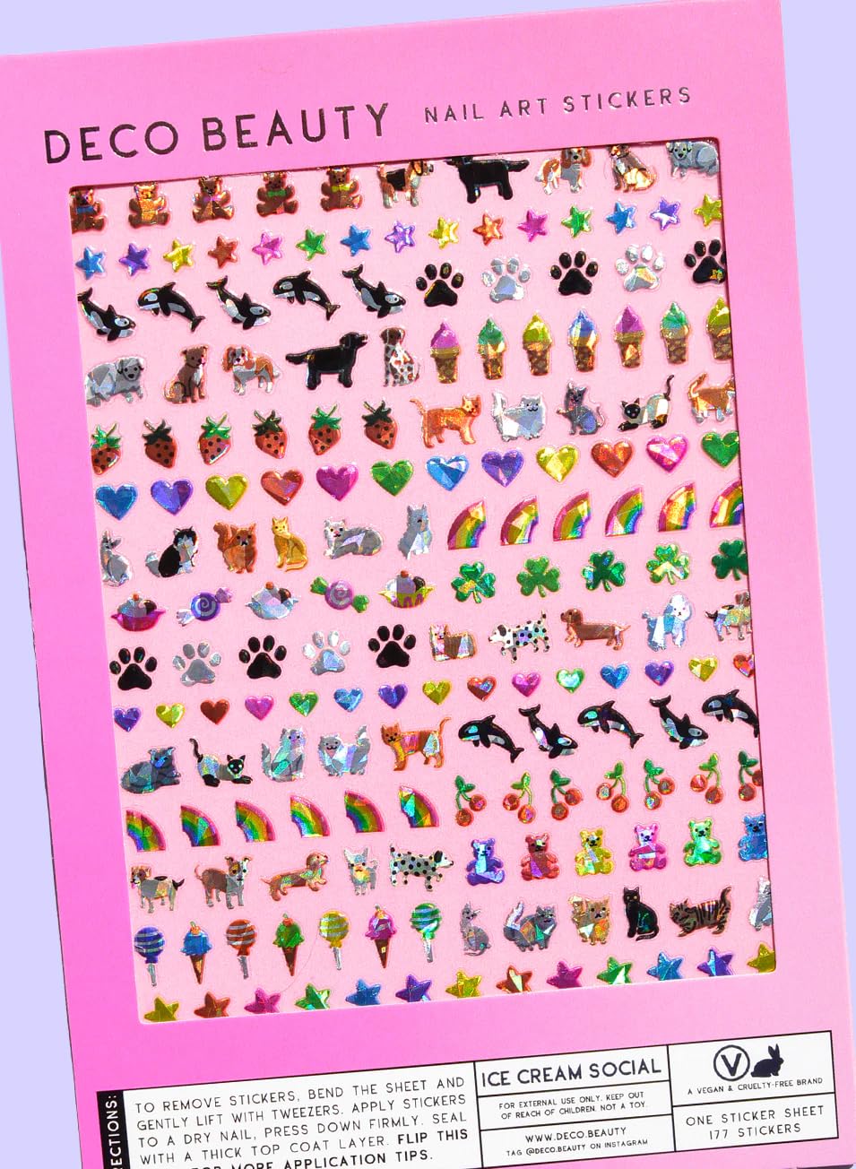 Deco Beauty 90s Baby - Super Thin & Easy-to-Apply Nail Art with The Cutest Designs - Durable & Long-Lasting Nail Art Stickers and Decals for Women, for DIY at-Home Manicures & Salon-Quality Nails