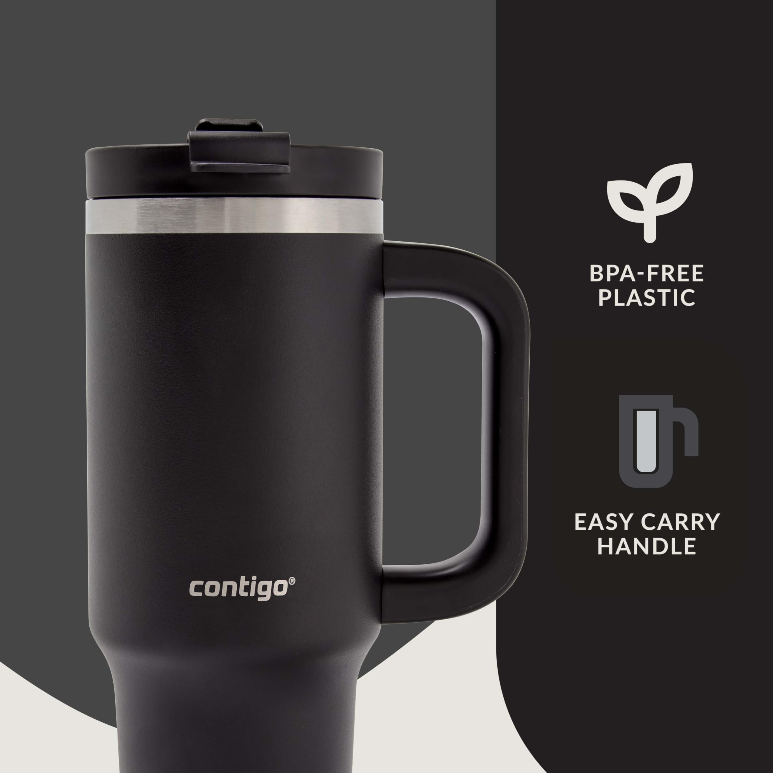 Contigo Streeterville 30oz Tumbler, Stainless Steel Vacuum Insulated, Leak-Proof, Cold for 29 Hours, Fits in cupholders, Licorice