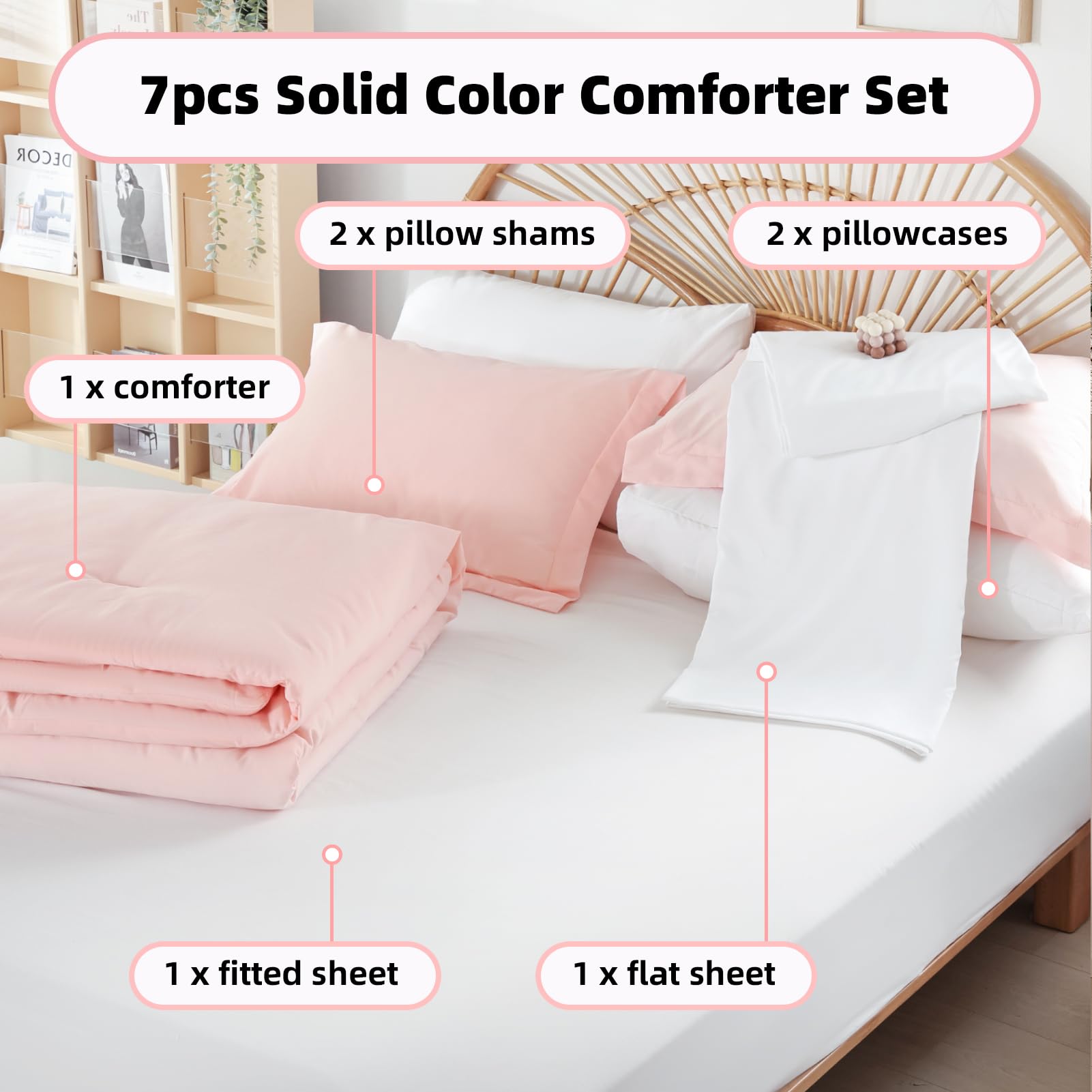 weigelia Twin Comforter Set 5 Pieces Beige Bed in A Bag Soft Queen Bedding Set Lightweight Comforter Set for Women and Men（Comforters, Flat & Fitted Sheets, Pillowcases & Shams）