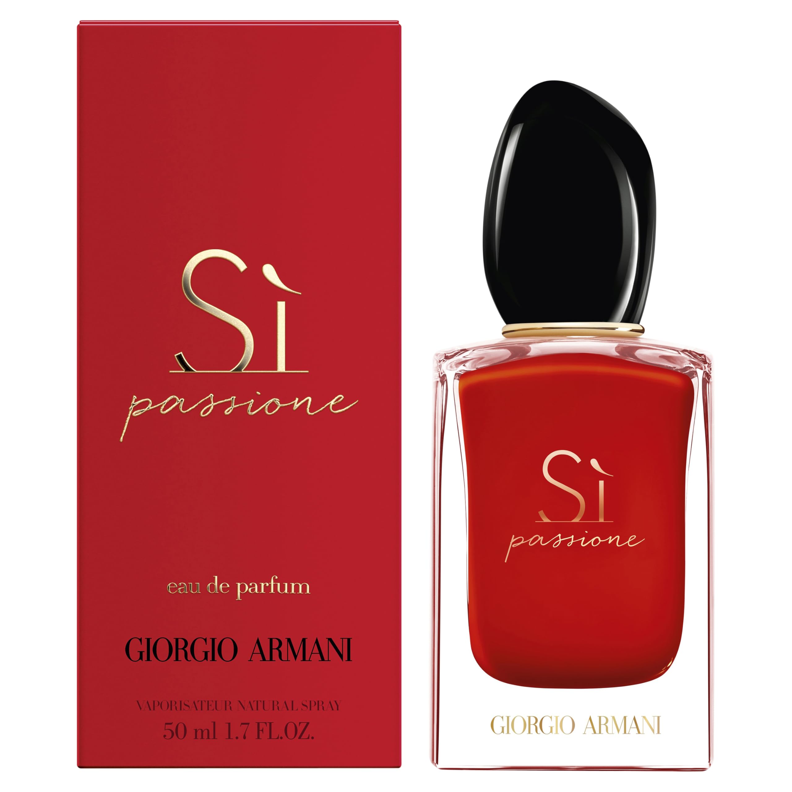 Armani Beauty - Sì Passione - Eau de Parfum - Vanilla Perfume for Women - Floral Citrus Fragrance - Blackcurrant Nectar, Damascena Rose, Black Tea Notes