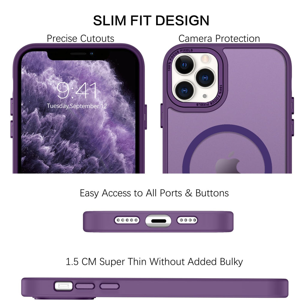 BENTOBEN for iPhone 11 Pro Case 2019 [Compatible with Magsafe] Translucent Matte Magnetic Phone Case iPhone 11 Pro 5.8" Slim Thin Shockproof Bumper Women Men Protective Cases Cover, Black