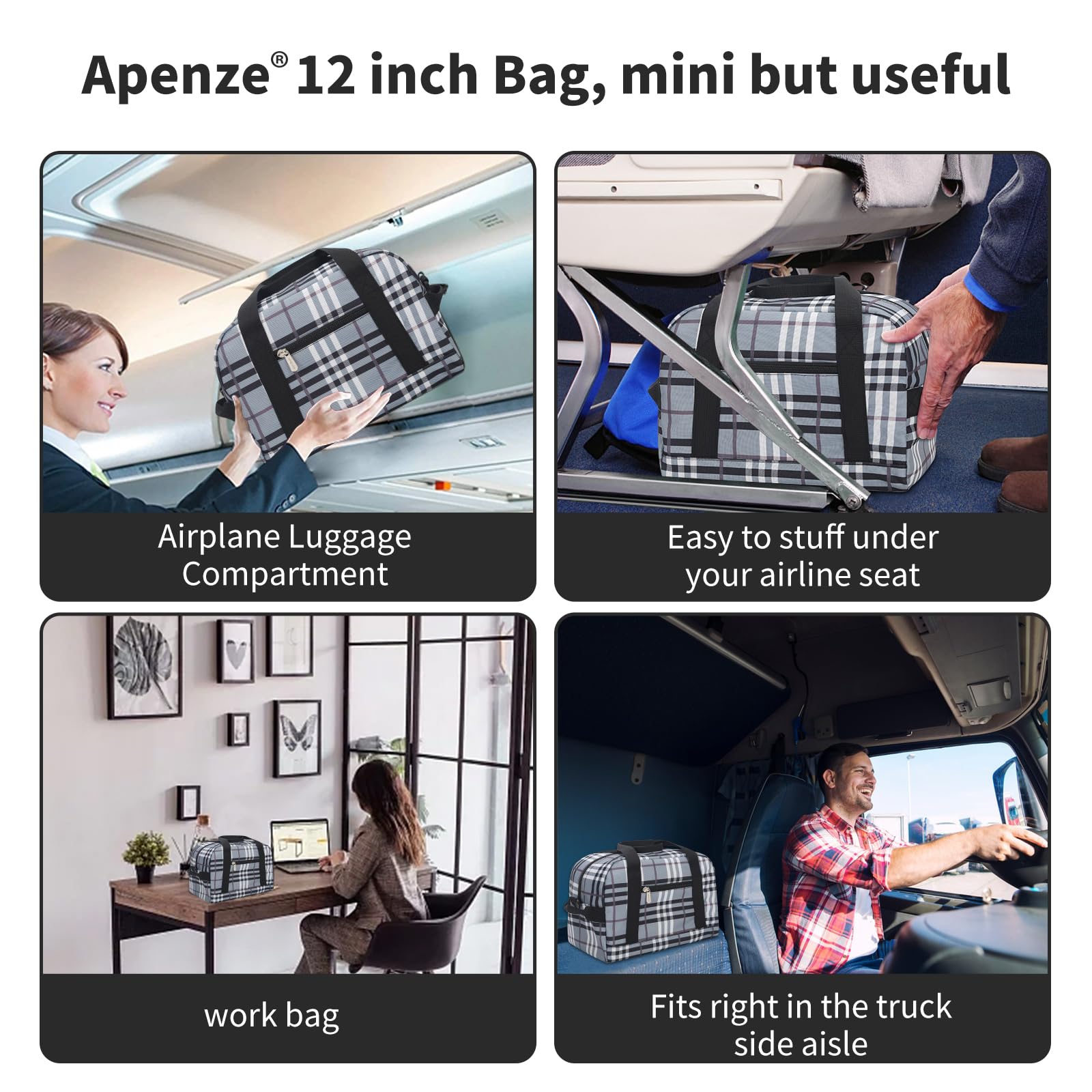 Apenze Small Gym Bag Carry On Bag - 12 in Mini Duffle Bag Lightweight for Overnight Travel(Camouflage)