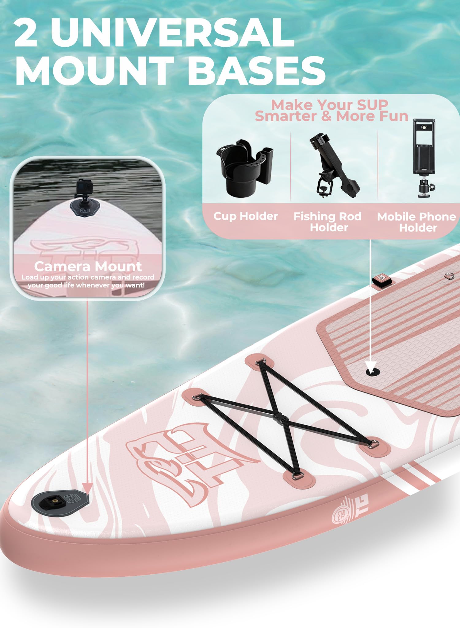 TIGERXBANG 11'6"/11'/10' Inflatable Paddle Board with Complete Accessories, Versatile Premium Paddle Boards for Adults/Youth, Stand Up Paddle Board Polar/Wave/Sunny Wave Collection