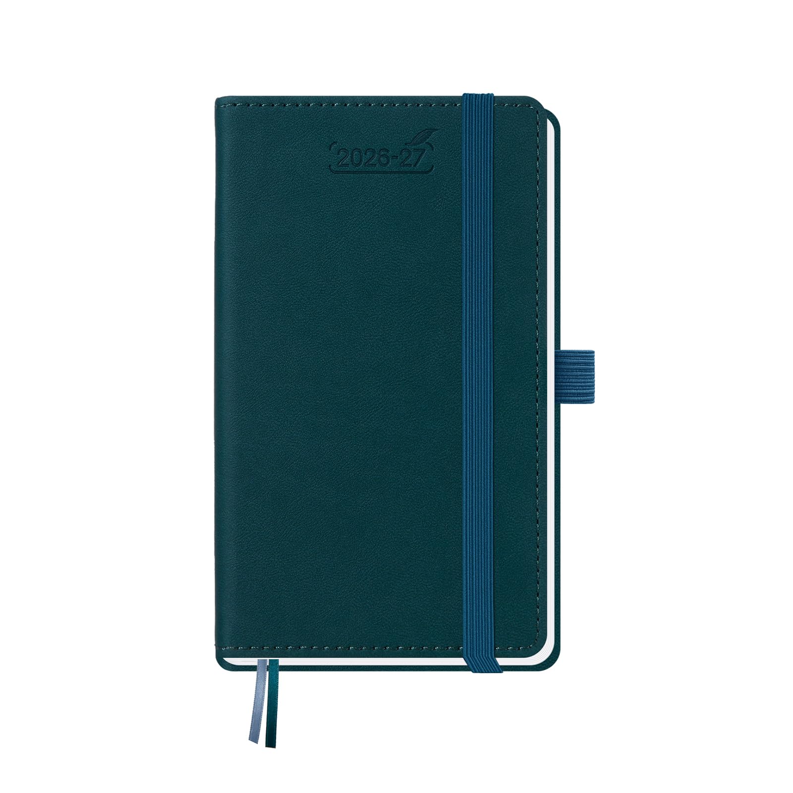 BEZEND Pocket Planner 2026-2027 Weekly and Monthly (3.5" x 6") 18 Months Small Academic Calendar (Jul 26-Dec 27) Ideal for Students, Work & Home, Storage Pocket, PU Leather Hardcover -Black