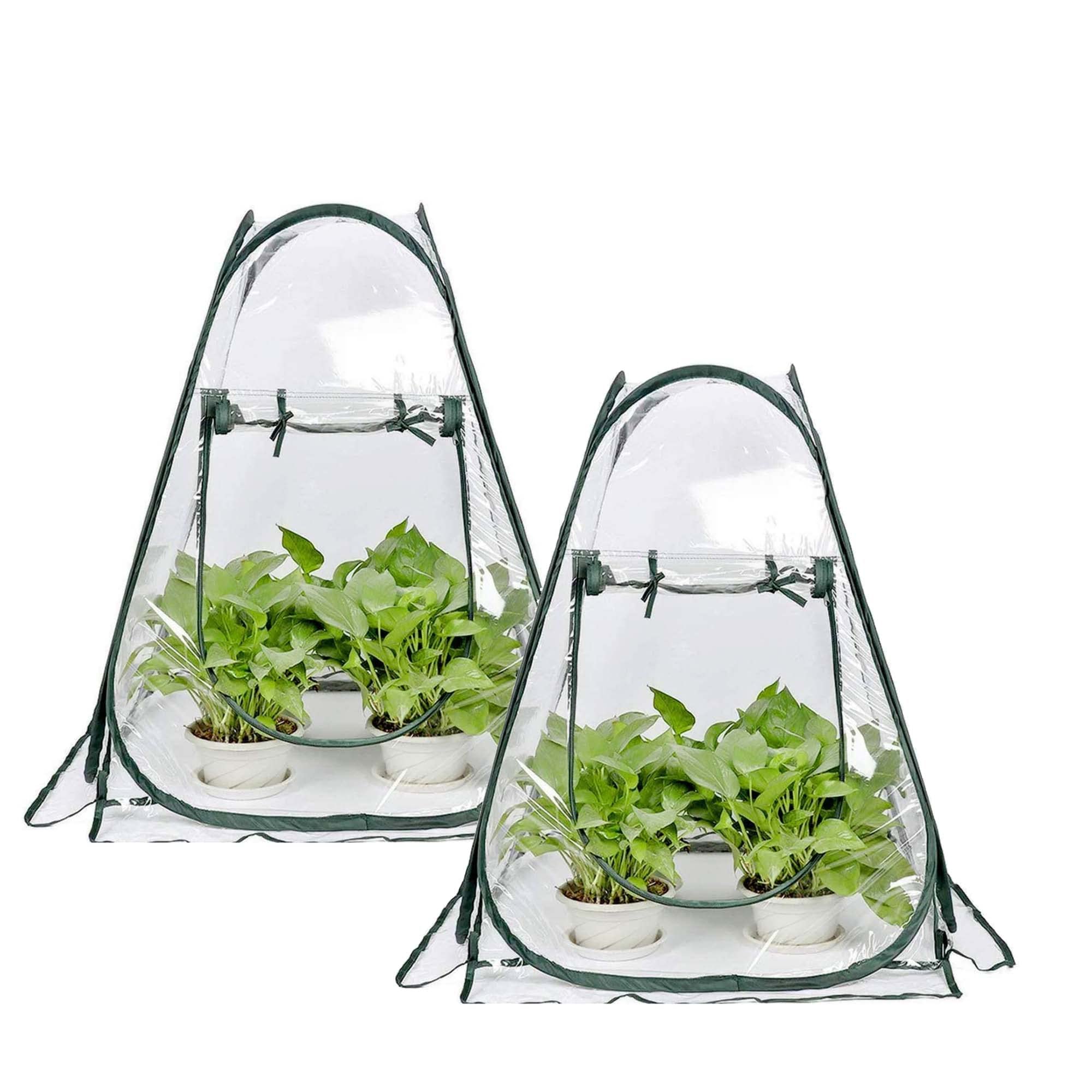 Porayhut Pop Up Greenhouse Tent,Portable X-Large Walk-in Flower House ,Indoor Outdoor Gardening Plant Sunshine Room with PE Mesh Cloth Cover for Protecting Plant from Cold Frost & Birds