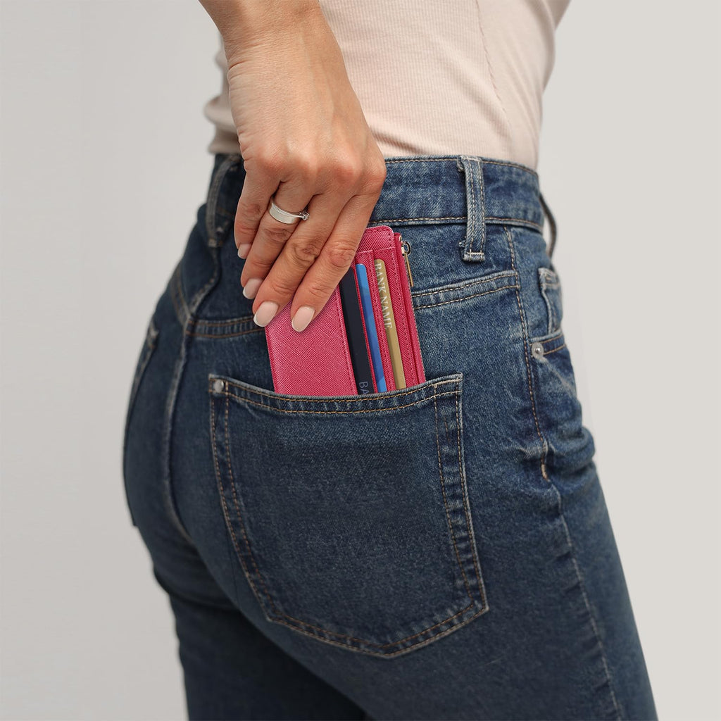 Sodsay Card Case Slim Front Pocket Wallet for Women Credit Card Holder with Keychain | Slim, Credit Card Holder, Front Pocket, with Keychain | Slim