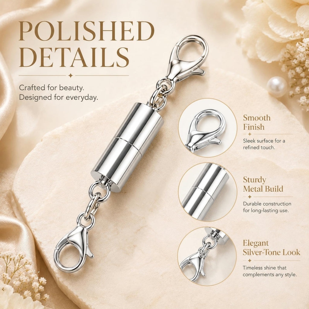 12 Pack Magnetic Necklace Clasps and Closures. Necklace Jewelry Extender with Strong Magnet. for Jewelry Necklace Bracelet Making. Gold and Silver Plating (12Pcs | Gold Cylinder)