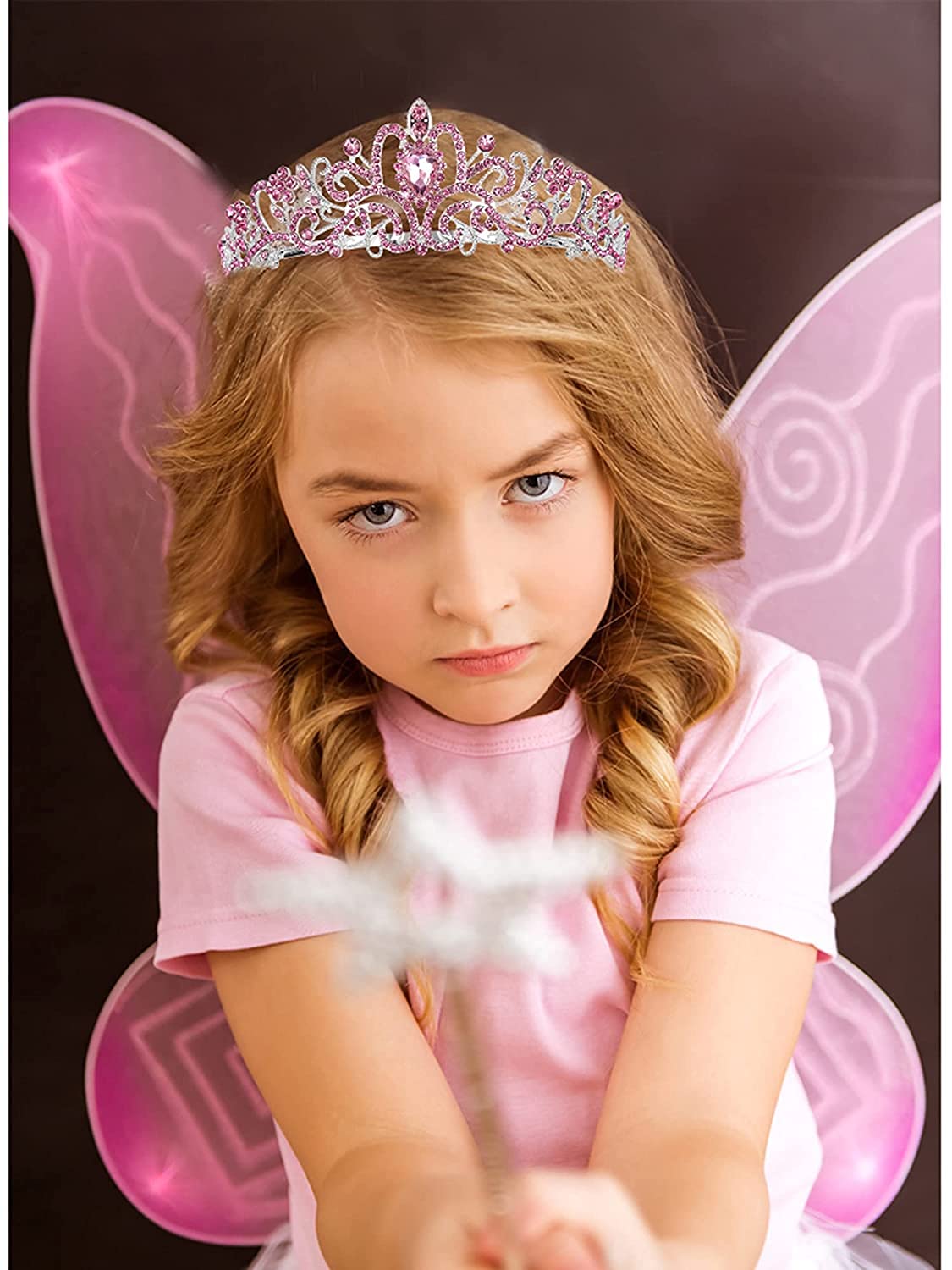 COCIDE Birthday Silver Tiara and Crowns Kit - Silver Tiara, Crown, Sash, Rhinestone Headband, Glitter Sash for Women & Girls Birthday Party Decorations