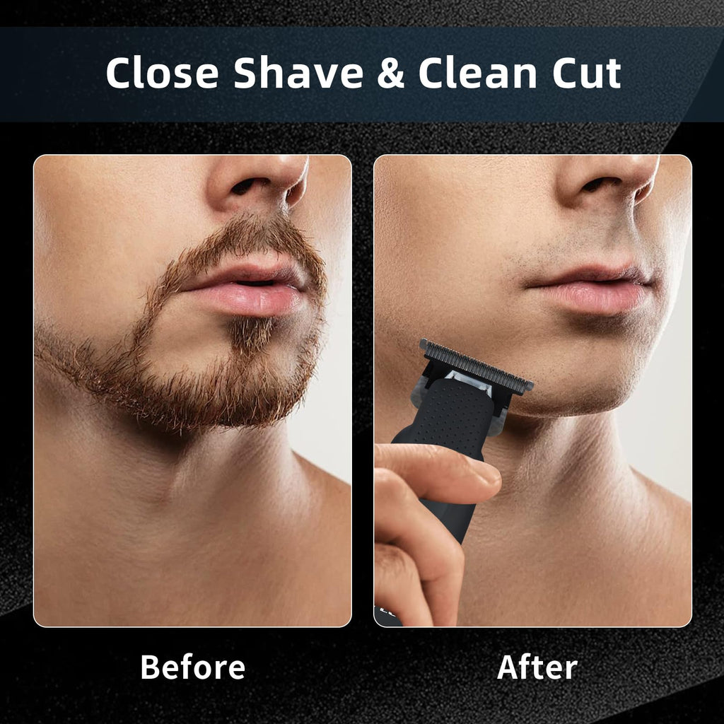 IWEEL Professional Beard Trimmer for Men - Electric Hair Clippers, Zero Gapped T-Blade Edgers, Cordless Rechargeable Mustache Trimmer Grooming Kit for Body