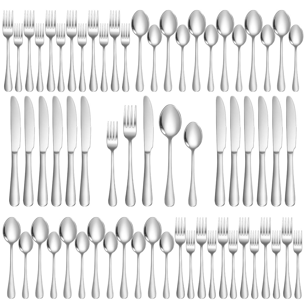 Silverware Set 20 Piece Stainless Steel Flatware Set Silverware Utensils for 4 People Includes Forks Knives Spoons & Salad Forks Dishwasher Safe Durable Tableware for Home Restaurant or Outdoor Use