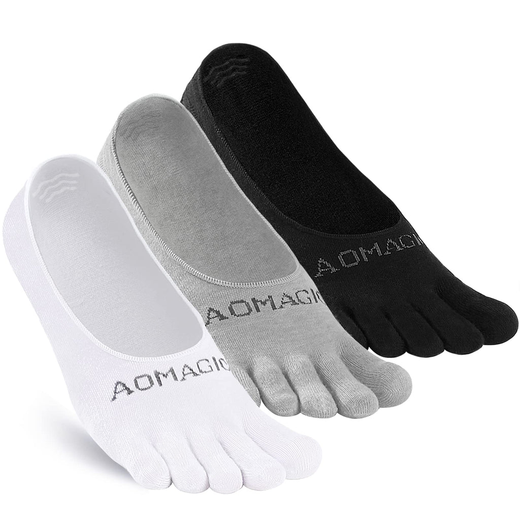 Toe Socks No Show for Women & Men Running Five Fingers Athletic Invisible Liner Socks, Moisture Wicking