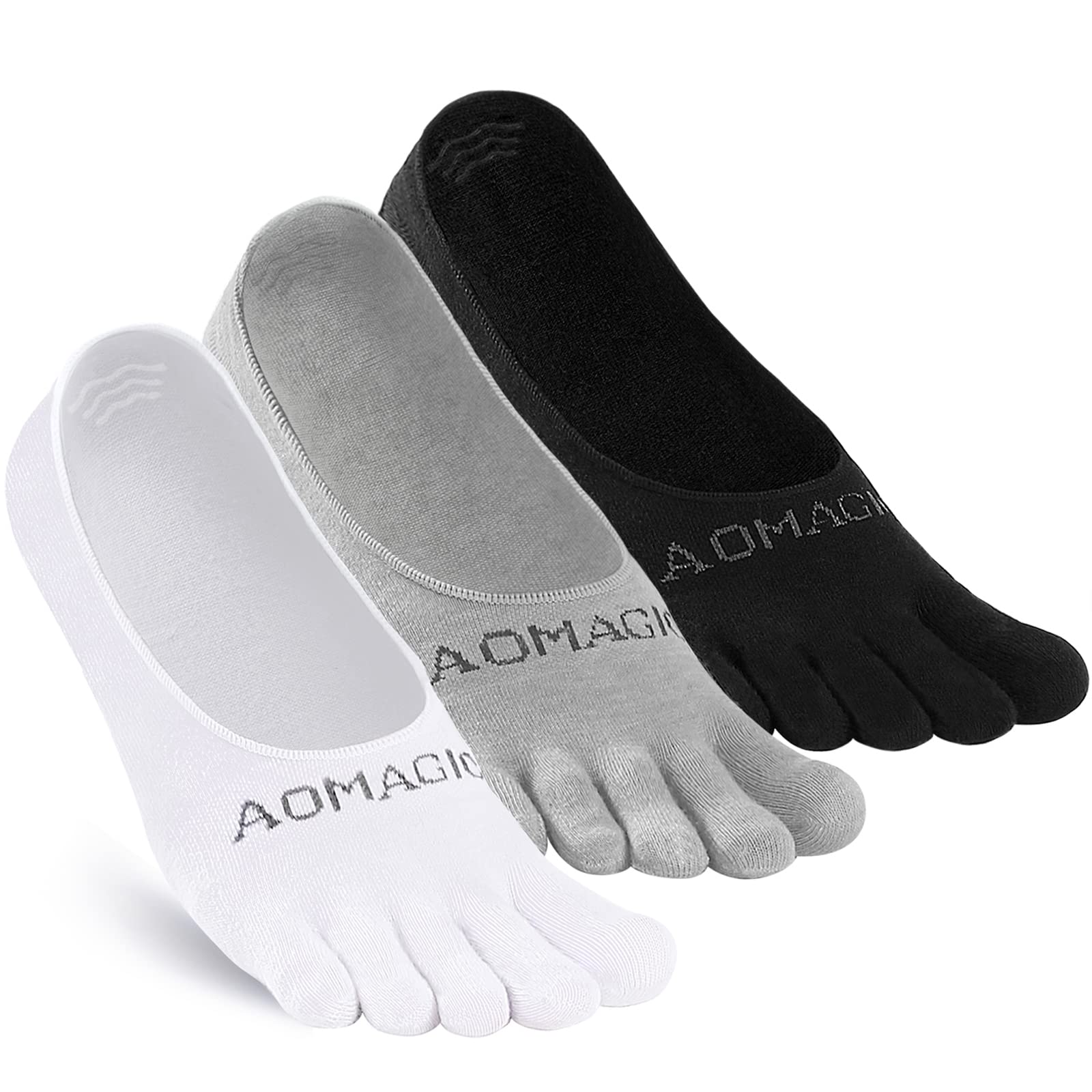 Toe Socks No Show for Women & Men Running Five Fingers Athletic Invisible Liner Socks, Moisture Wicking
