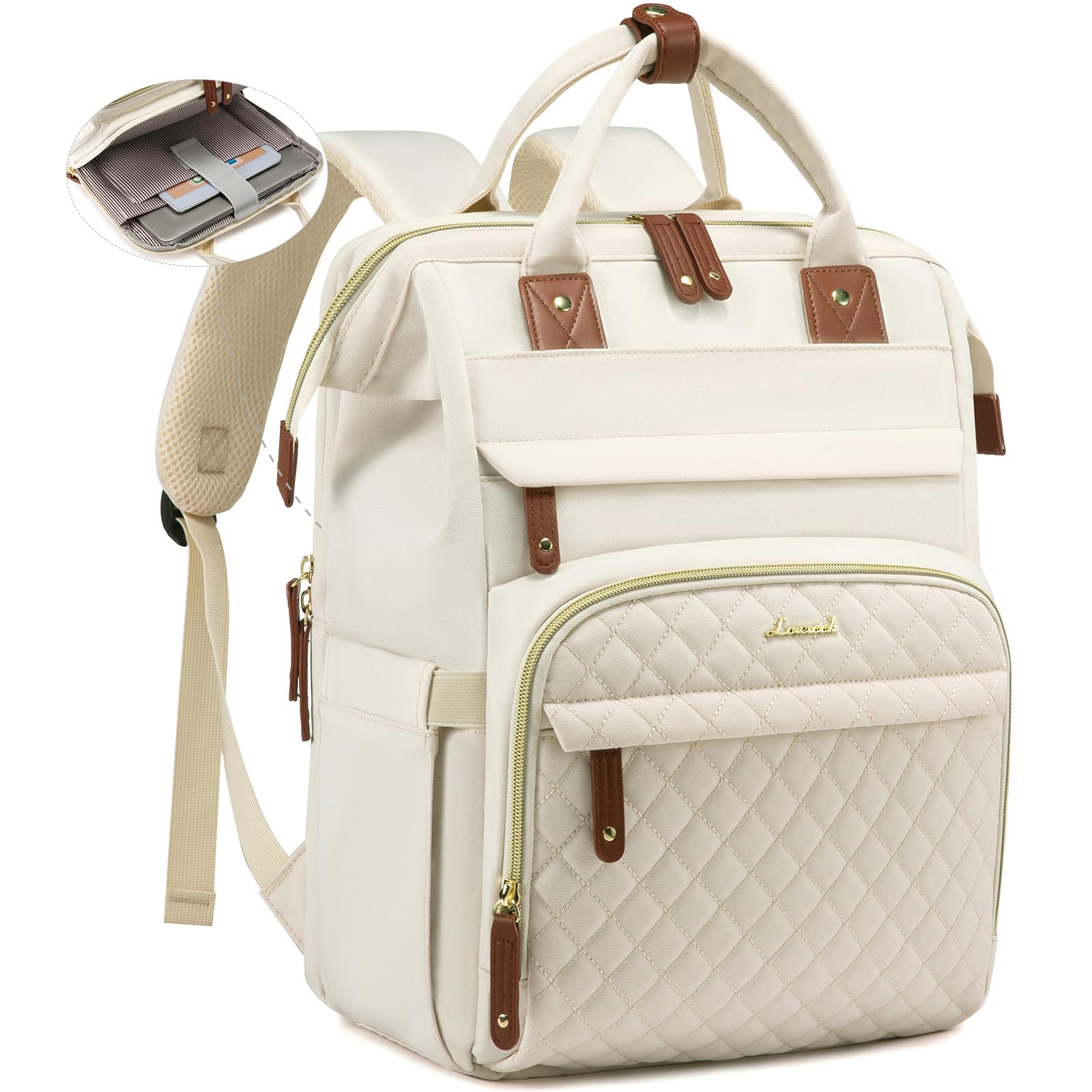 LOVEVOOK Laptop Backpack for Women, 15.6 inch Waterproof Nurse Bag Teacher Work Backpack Purse for Women, Travel Computer Backpack for College Office Business Ladies