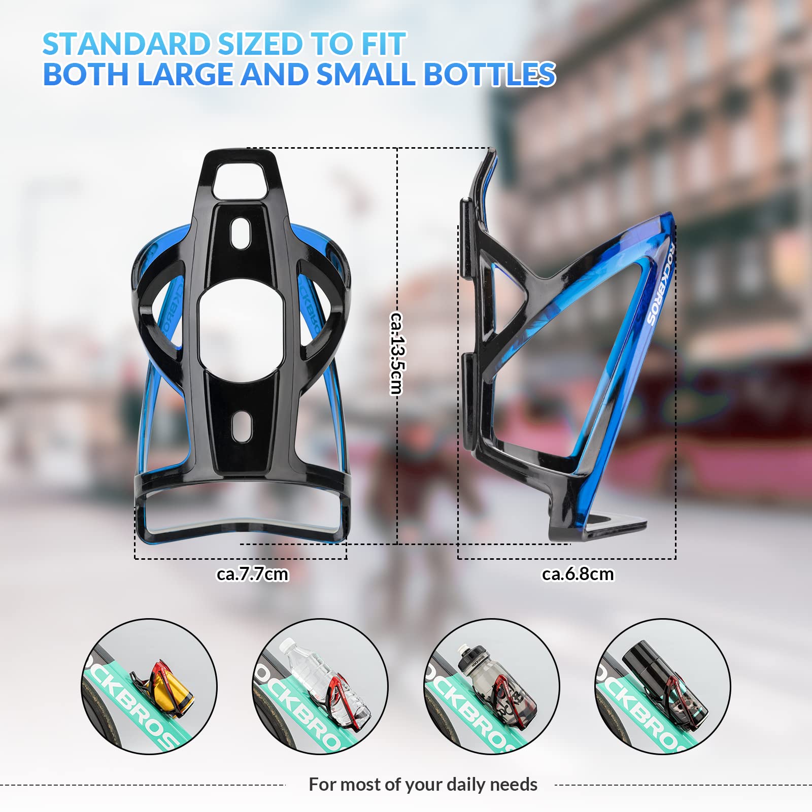 ROCKBROS Bike Water Bottle Holder Ultra-Light Bicycle Bottle Cages with Screws Tool, Universal Bike Cup Holder Rack for Road MTB Bikes…