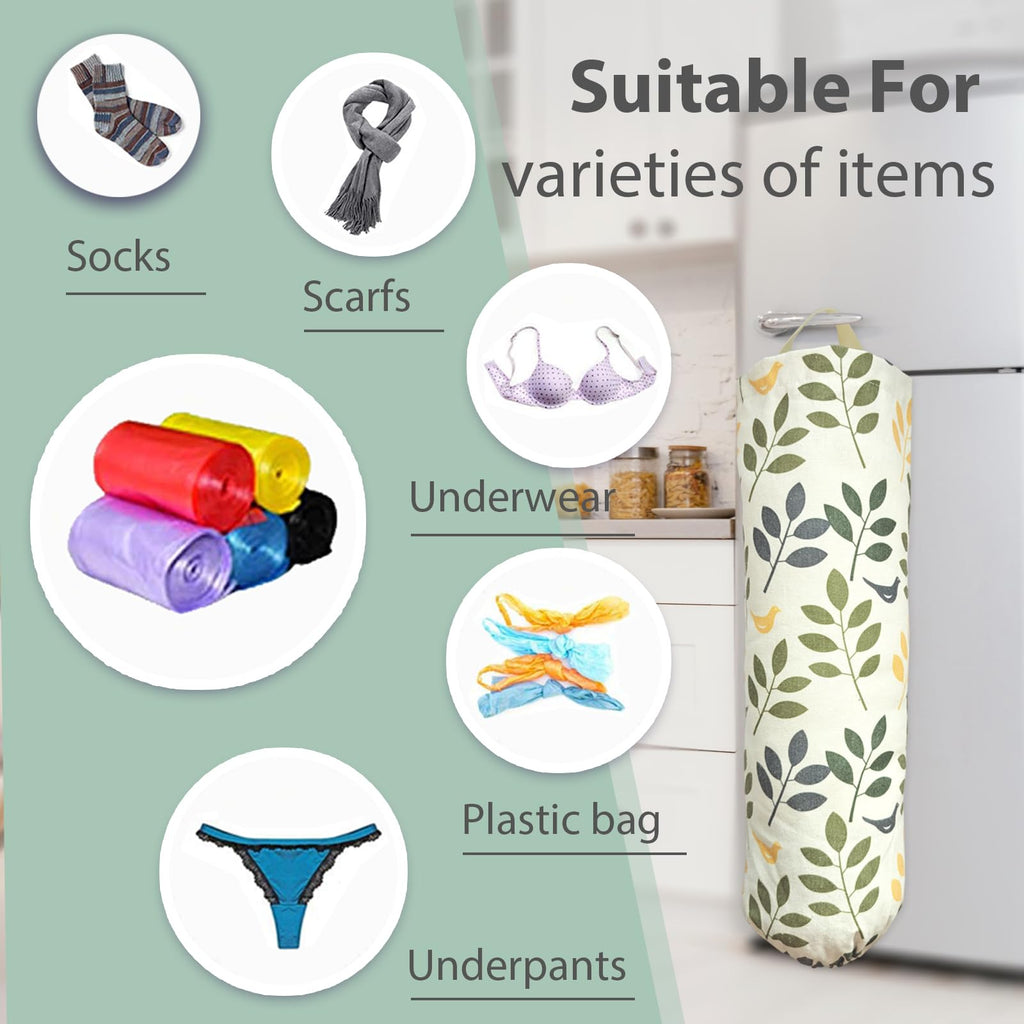 Plastic Bag Holder，Reusable Grocery Bag Holder，Wall Mount Plastic Bag Organizer Shopping Bags Carrier，Washable Large Grocery Bag Storage Dispenser for Home Kitchen Travelling Decor, 1 Pack，Alpaca